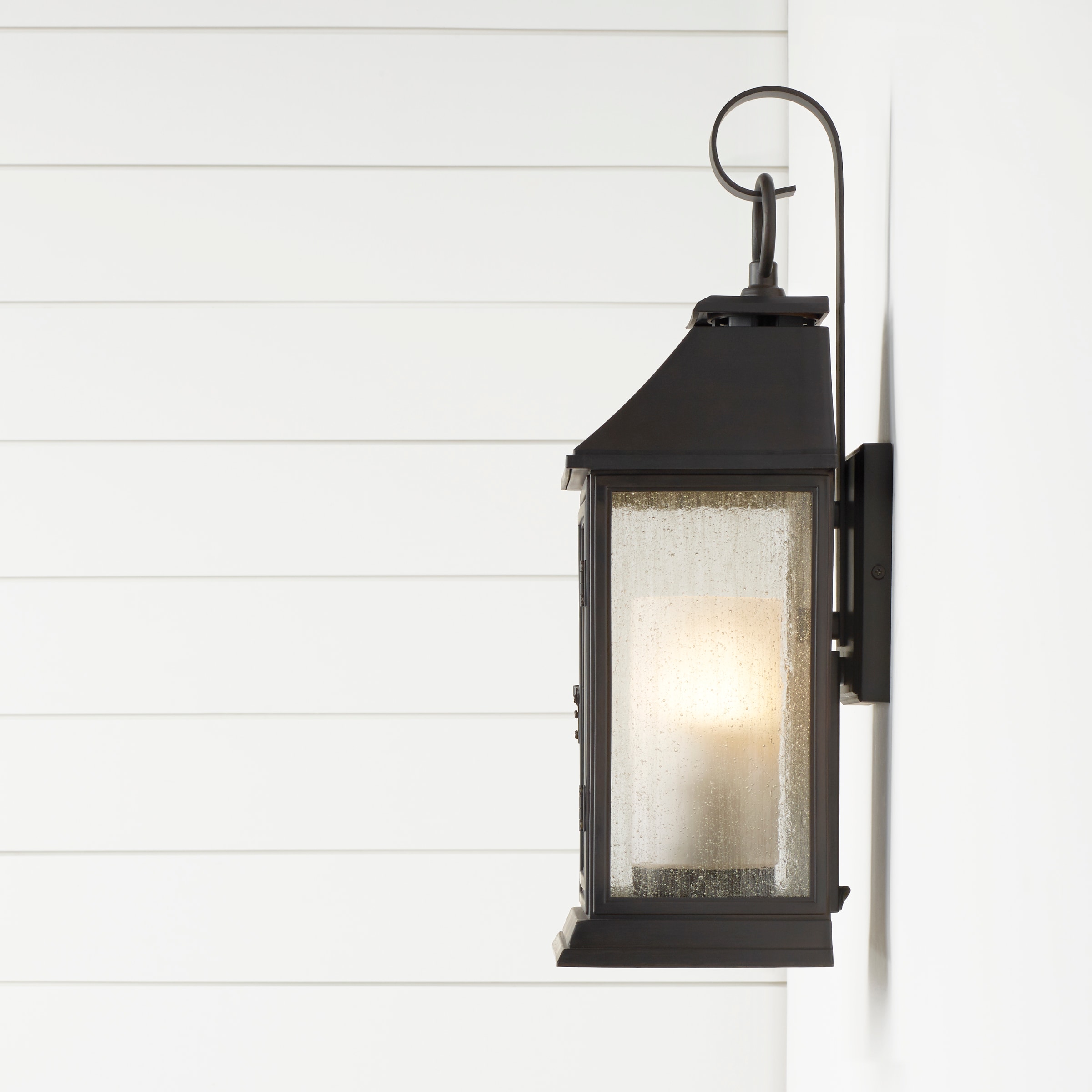 Generation Lighting OL10601HTCP Shepherd 1 -Light 19.125-in H Black Hardwired Outdoor Wall Light
