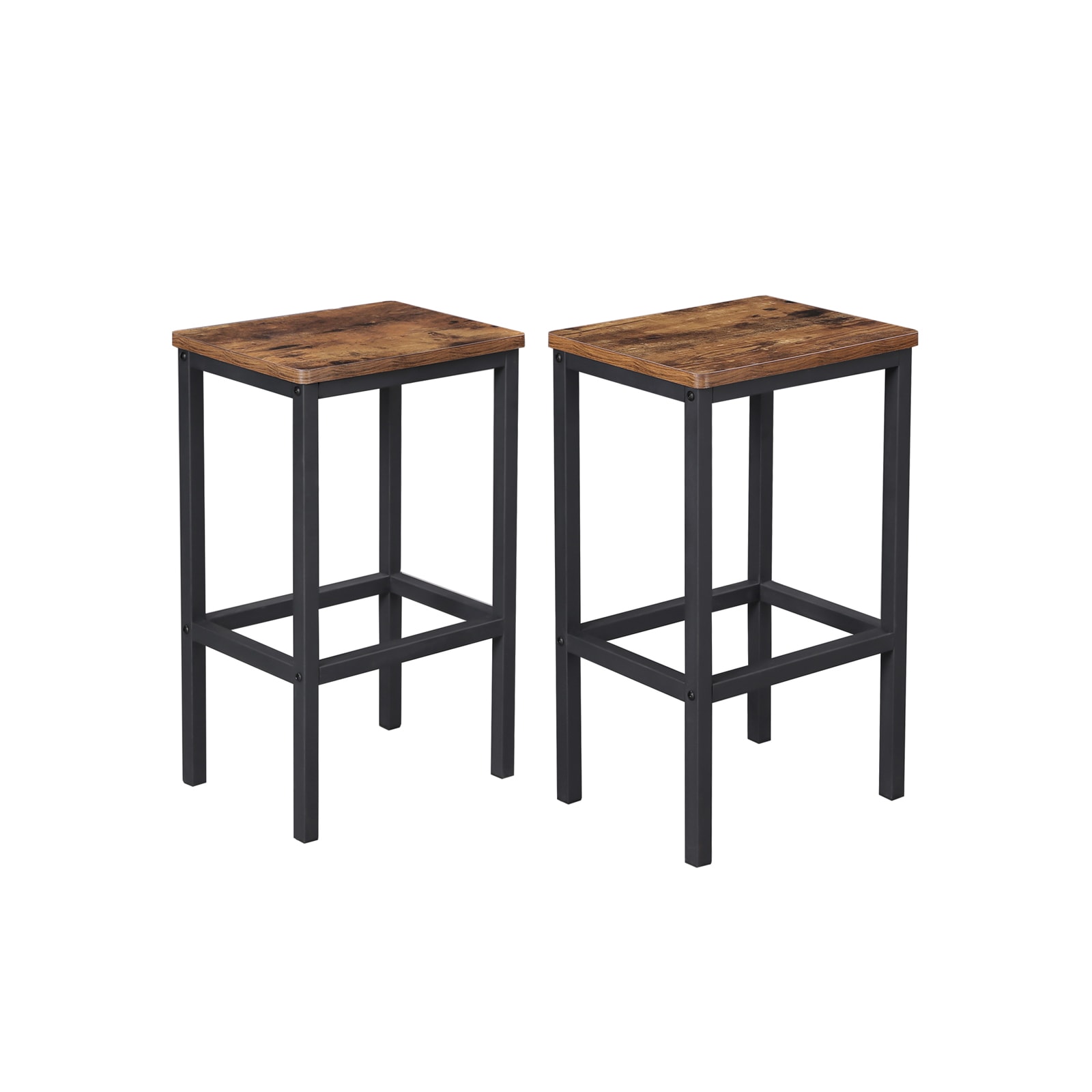 Slickblue Set Of 2 Industrial Bar Stool With Wood Style Photo Inspiration