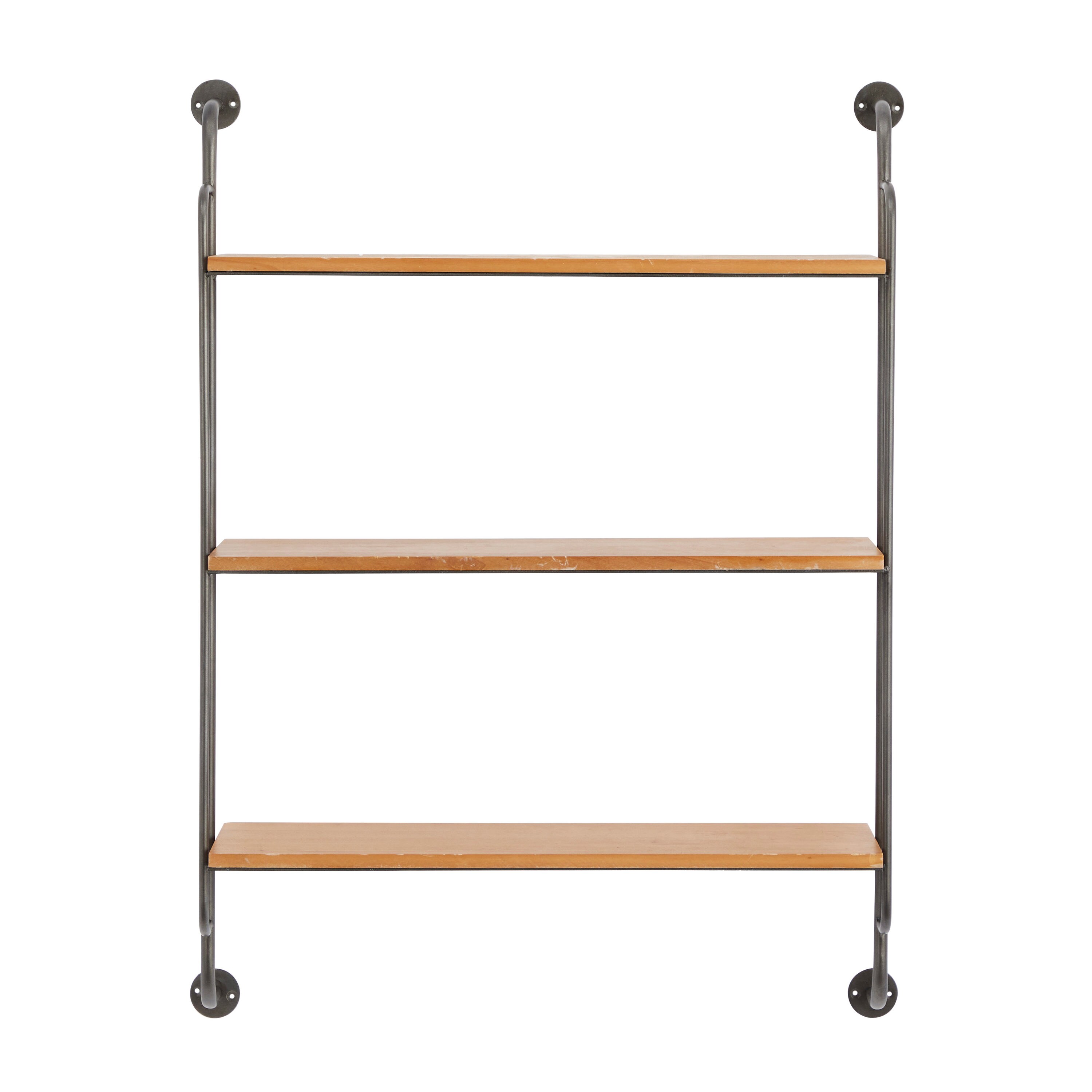 Grayson Lane Brown with Hooks Metal Floating Shelf 8.5-in L x 5-in D (3  Decorative Shelves) in the Wall Mounted Shelving department at