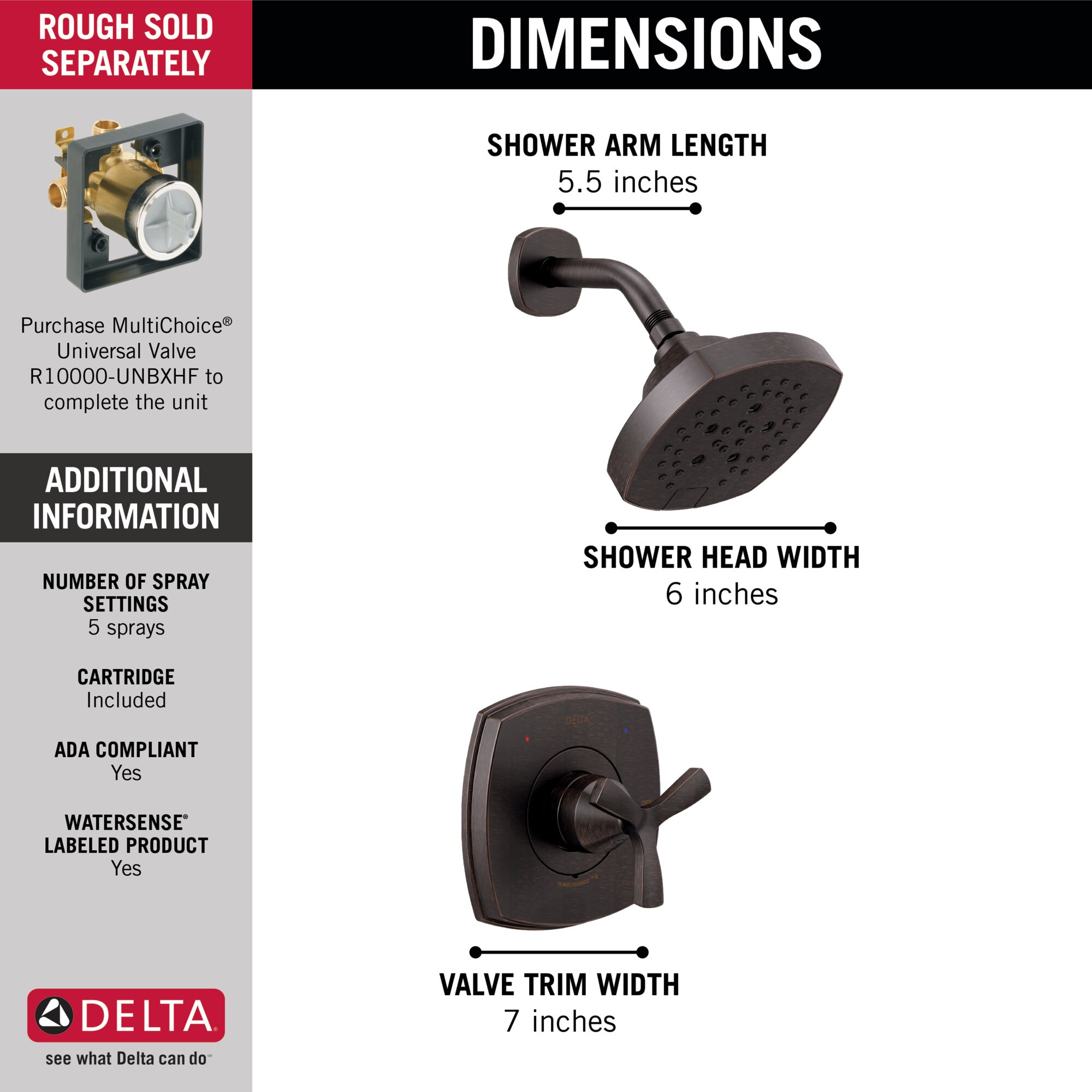 Delta T142766-RB Tub-Shower-Faucets - View #2
