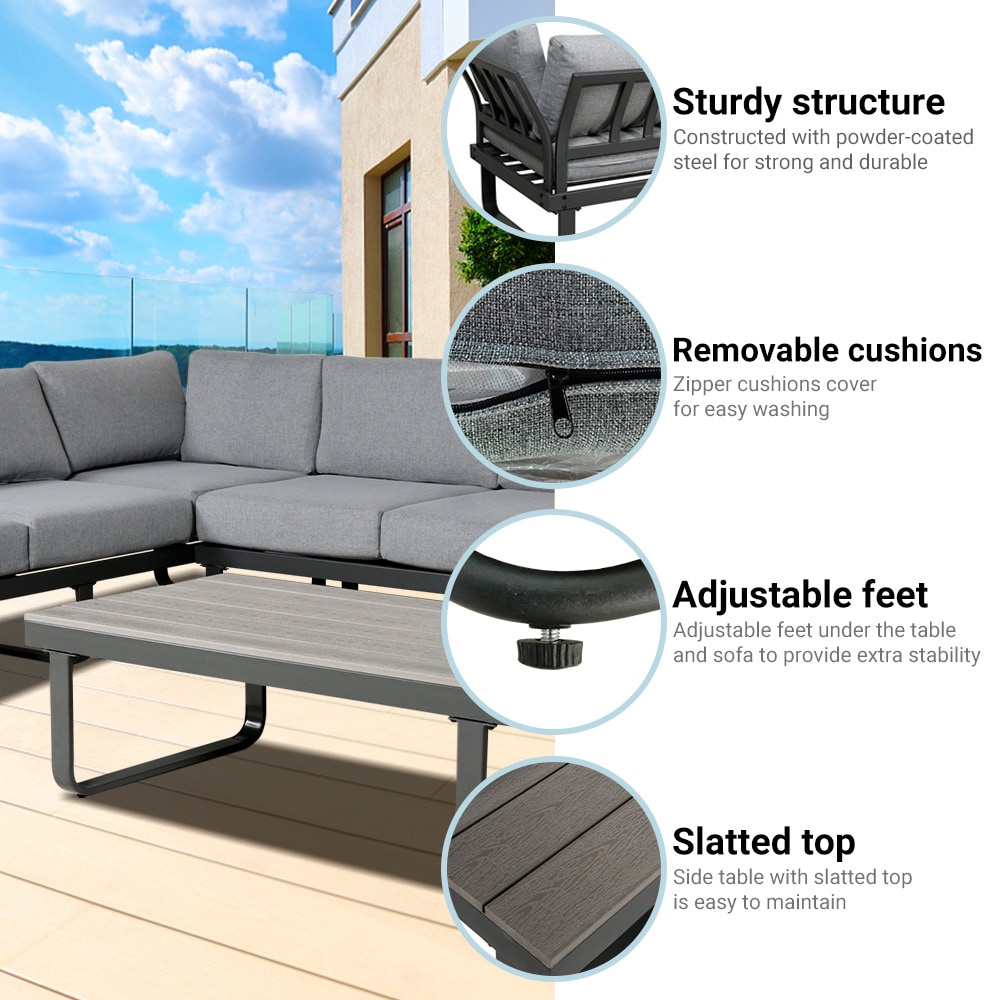 Grearden LANC-WW002-GY Patio-Sofas-Daybeds - View #8