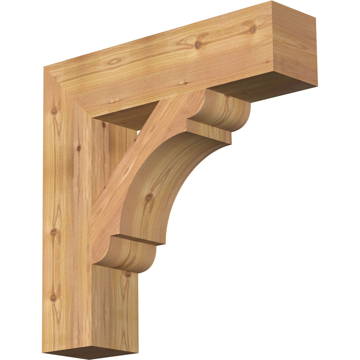 Ekena Millwork BKT06X24X24OLY05SWR Olympic block smooth 5-1/2-in x 24-in x 24-in Western red cedar Brown Wood Standard bracket