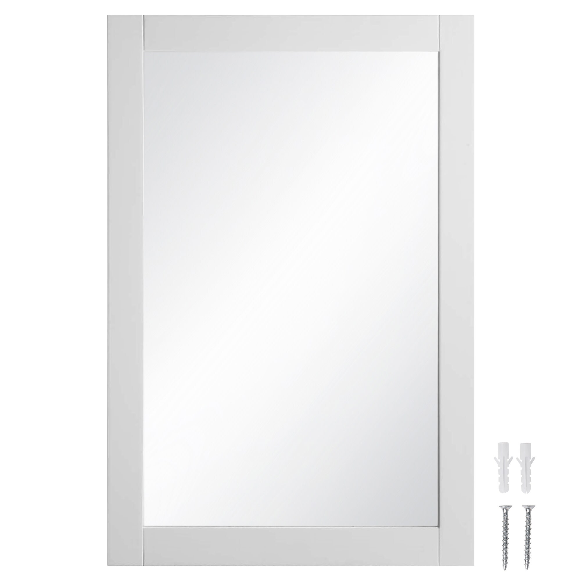 Design House 547208-WHT Shorewood 20-Inches x 30-Inches Framed Rectangle Bathroom Vanity Mirror ( White )