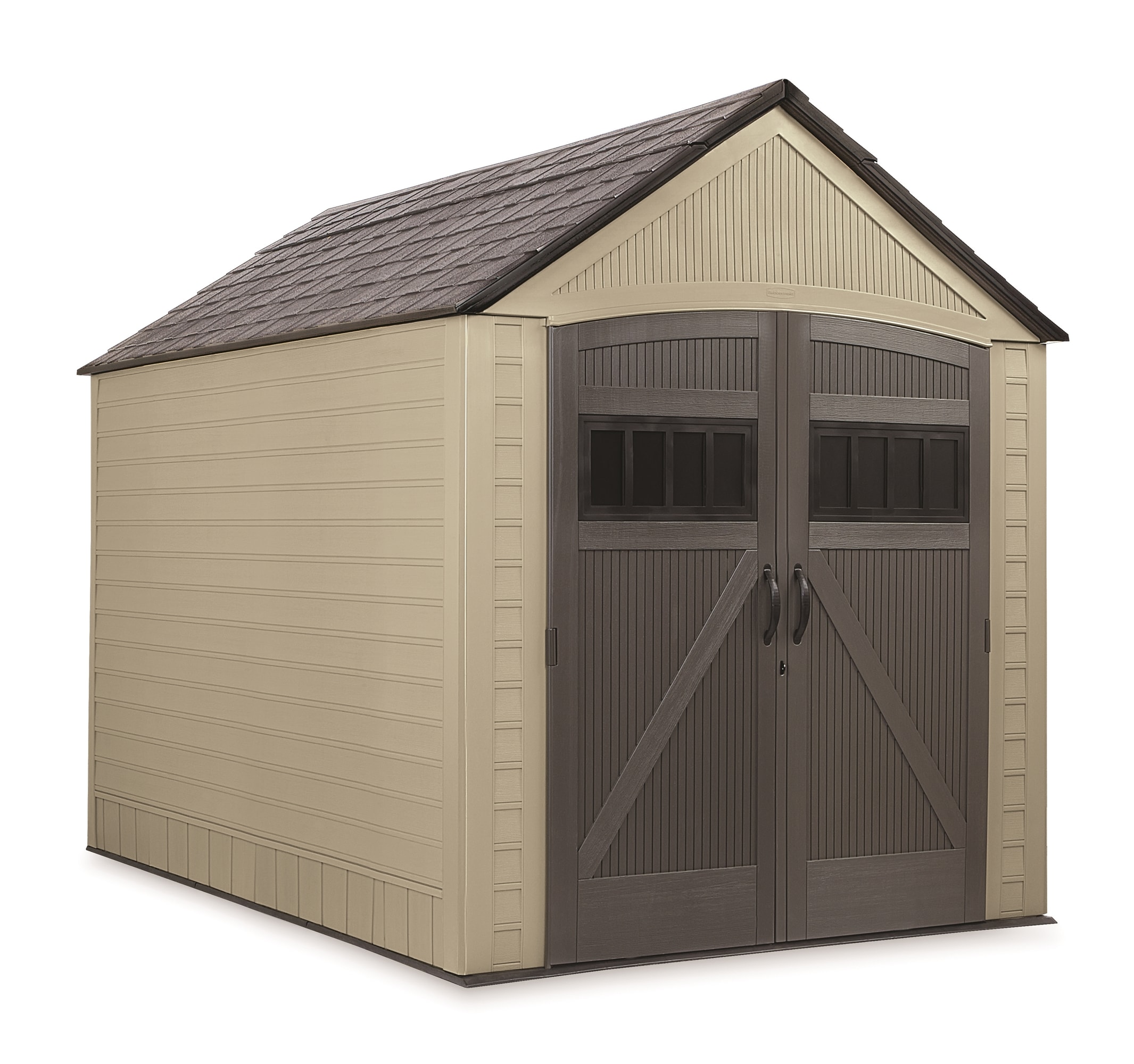 7-ft x 10-ft Roughneck Resin Storage Shed (Floor Included) in Brown | - Rubbermaid 2035895
