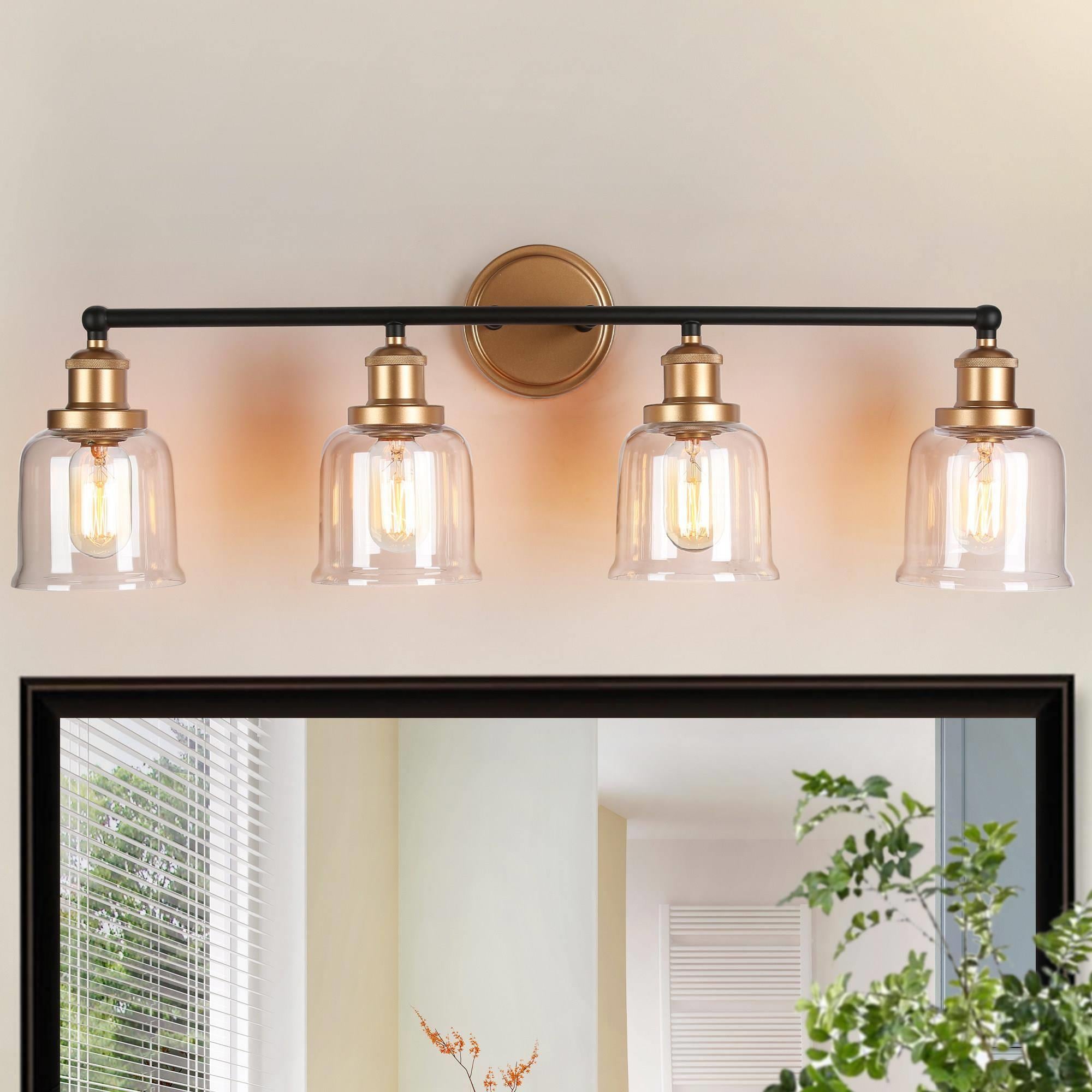 Uolfin 7R3EFMUO4615G7 30-in 4 -Light Matte Gold Modern/contemporary Vanity light