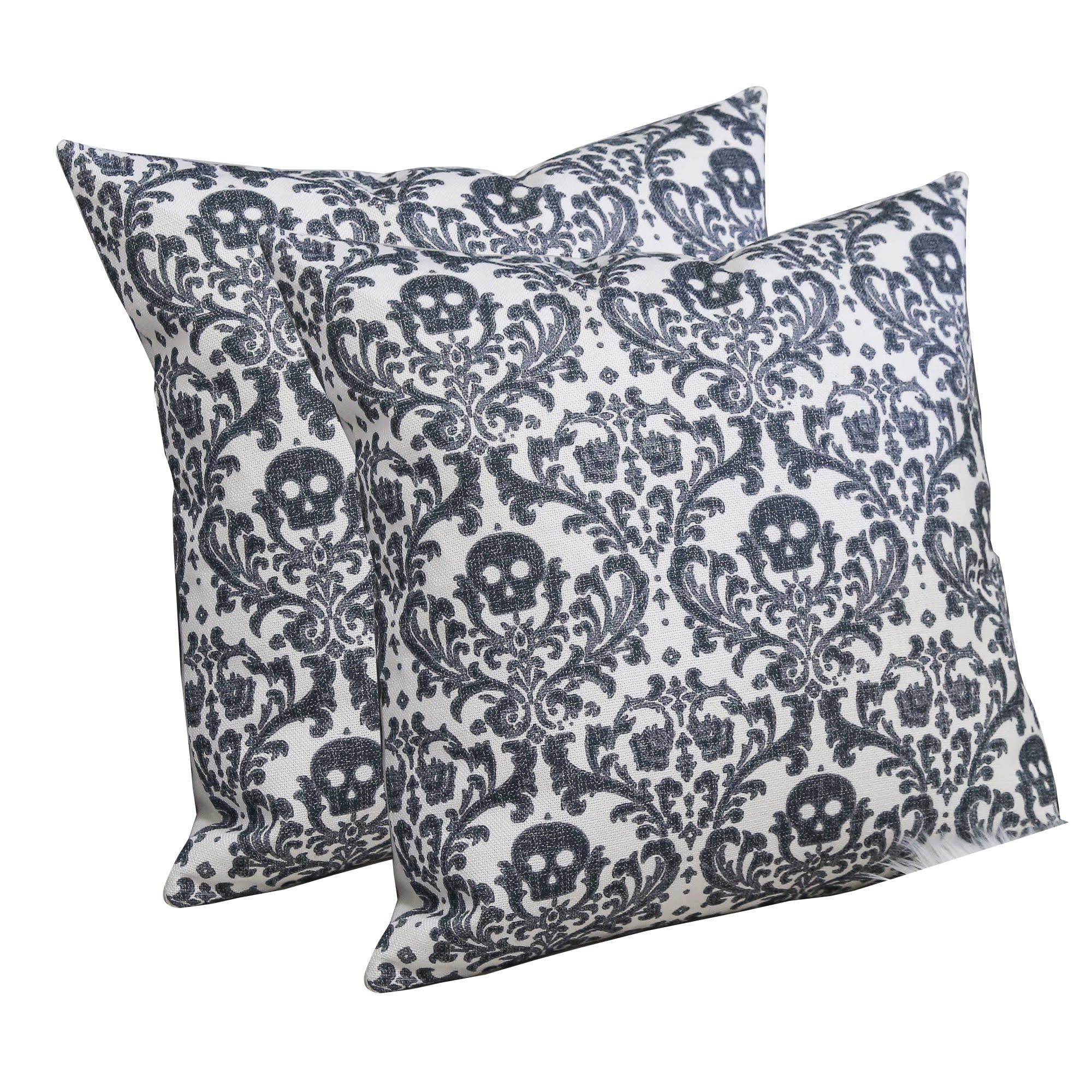 LuXeo 2 -Piece 20-in x 20-in Gray Square Indoor Decorative Pillow
