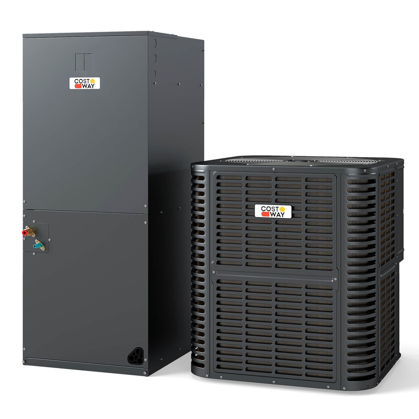Costway  4 to 5 Ton 17-17.5 SEER2 Central Air Conditioner with Air Handler Unit 208/230V