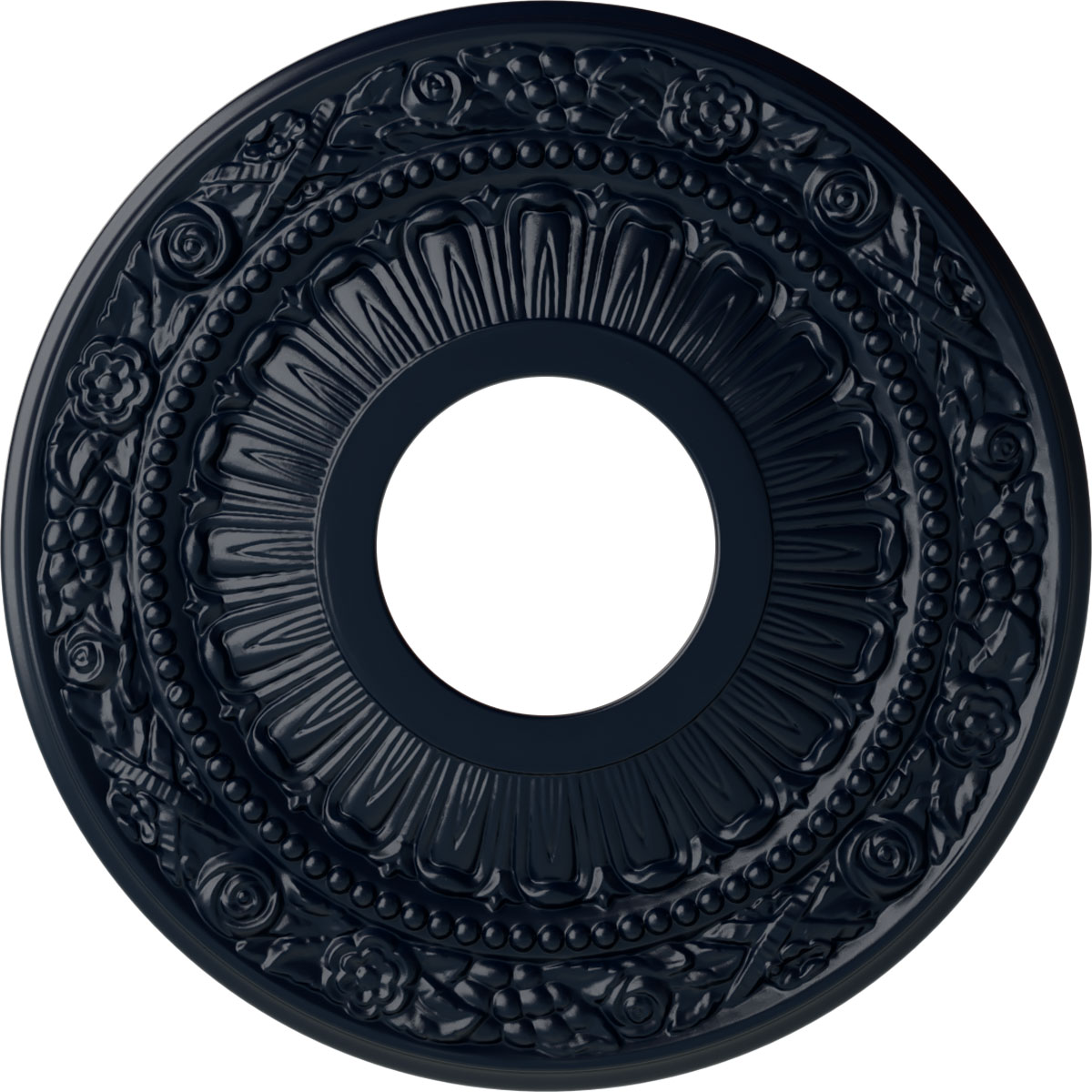 Ekena Millwork CM12NAMDF Nadia 12.125-in W x 12.125-in L Painted Midnight Dream Polyurethane Whole Ceiling Medallion