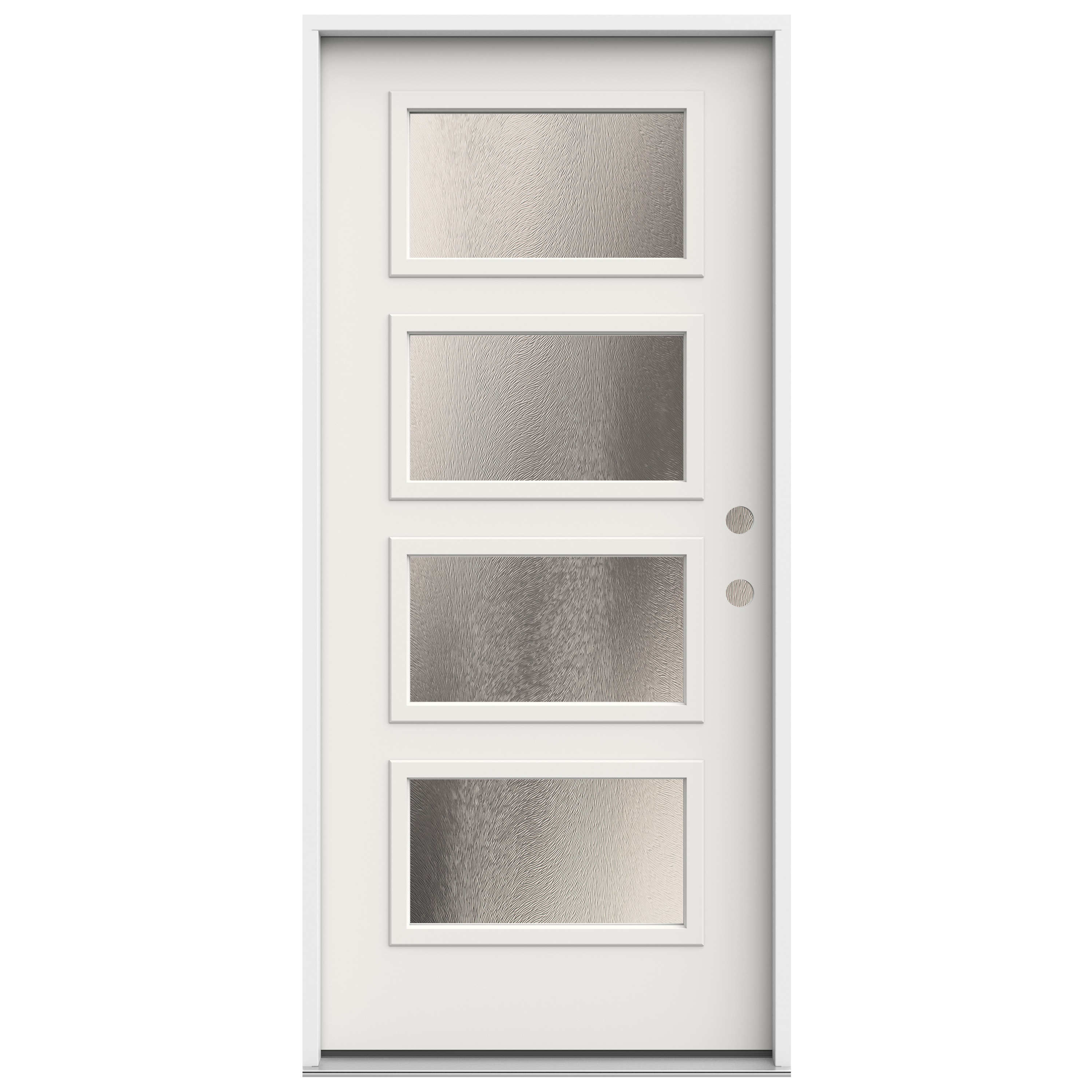 JELD-WEN LOWOLJW250400015 36-in x 80-in x 4-9/16-in Steel Full lite Left-hand inswing White Painted Prehung Front Door Insulating core