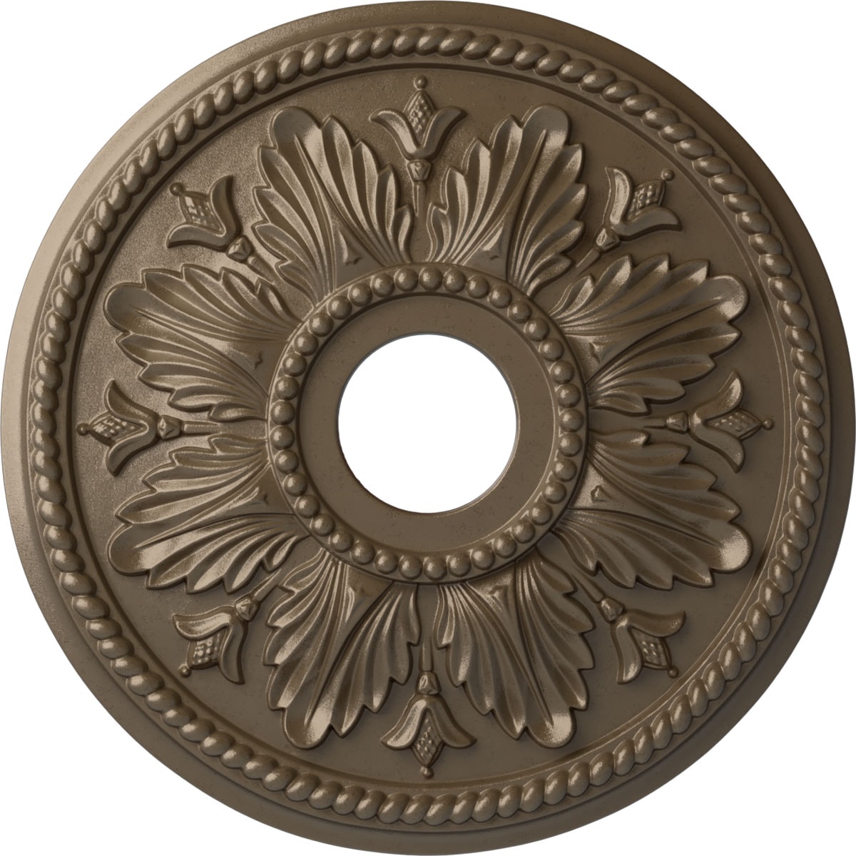 Ekena Millwork CM18ED1WSS Edinburgh 18.125-in W x 18.125-in L Painted Warm Silver Polyurethane Whole Ceiling Medallion
