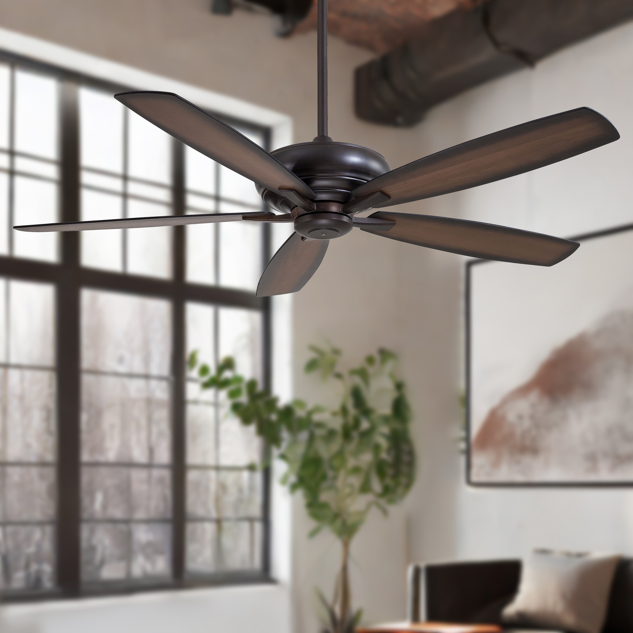 Minka Aire F689-KA Kola-Xl 60-in Kocoa with Tone Medium Maple/Dark Maple Blades Ceiling Fan Without Light - Remote Included ( 5 -Blade )