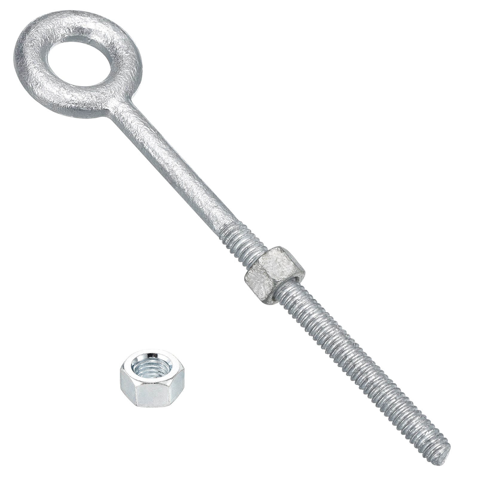 Unique Bargains Eye Bolt with Nuts (1/4inchx4inch) 5set Zinc-Plated Carbon Steel Machinery Lifting Ring Threaded Eye Bolt - for Load Hoisting White #S26072900UX4679