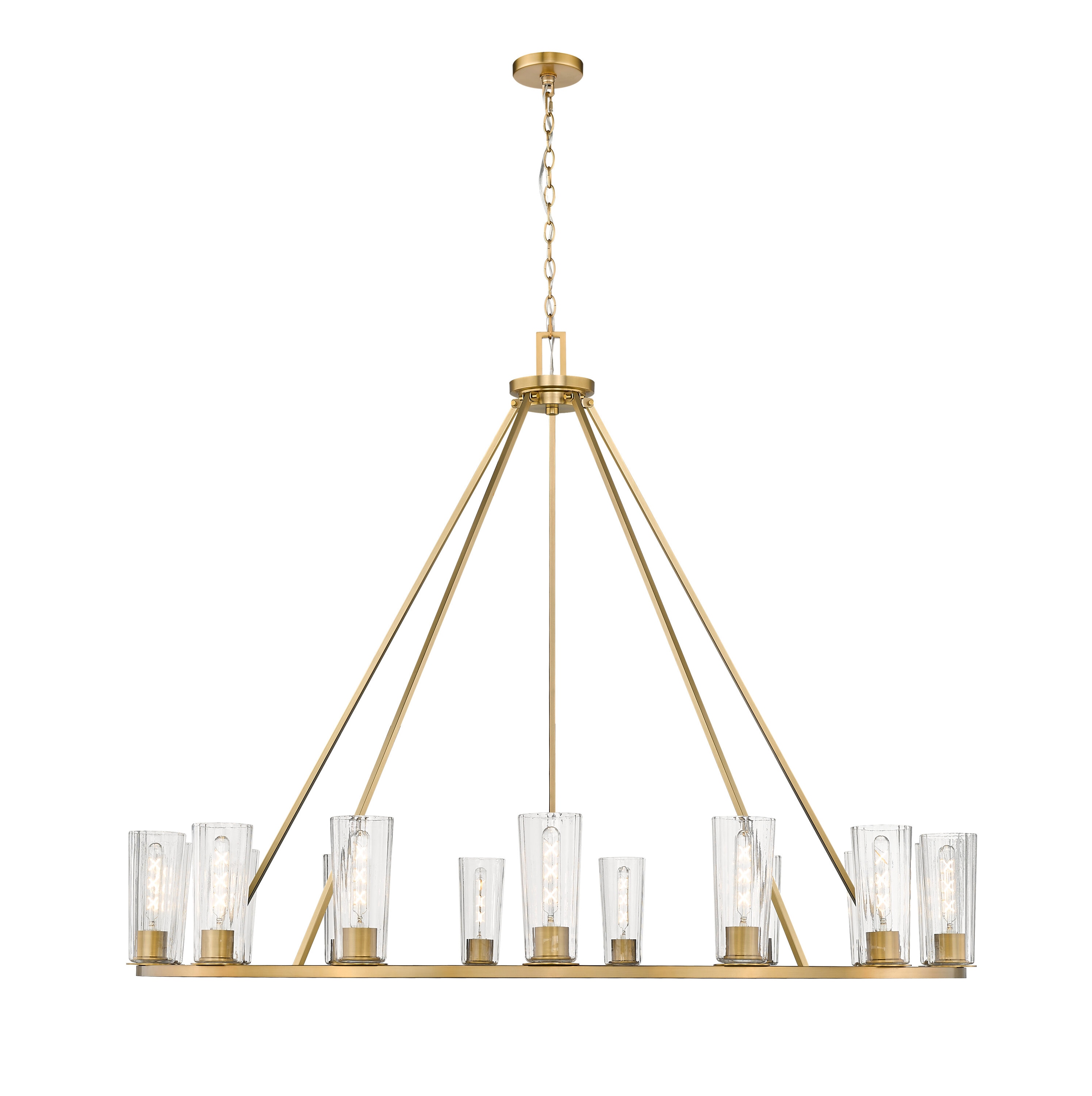 Modern Gold 15-Light Chandelier with Clear Glass Shades