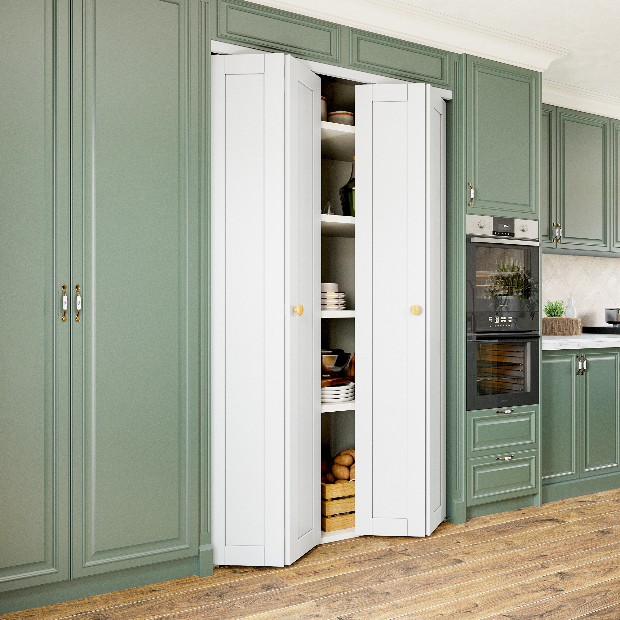 JUJUBON ZD-1P-WT-9648 Bifold-Sliding-Closet-Doors - View #12