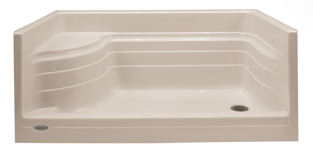 Jacuzzi EU15958 Bonaire 36-in W x 72-in L with Right Drain Shower Base (Almond)