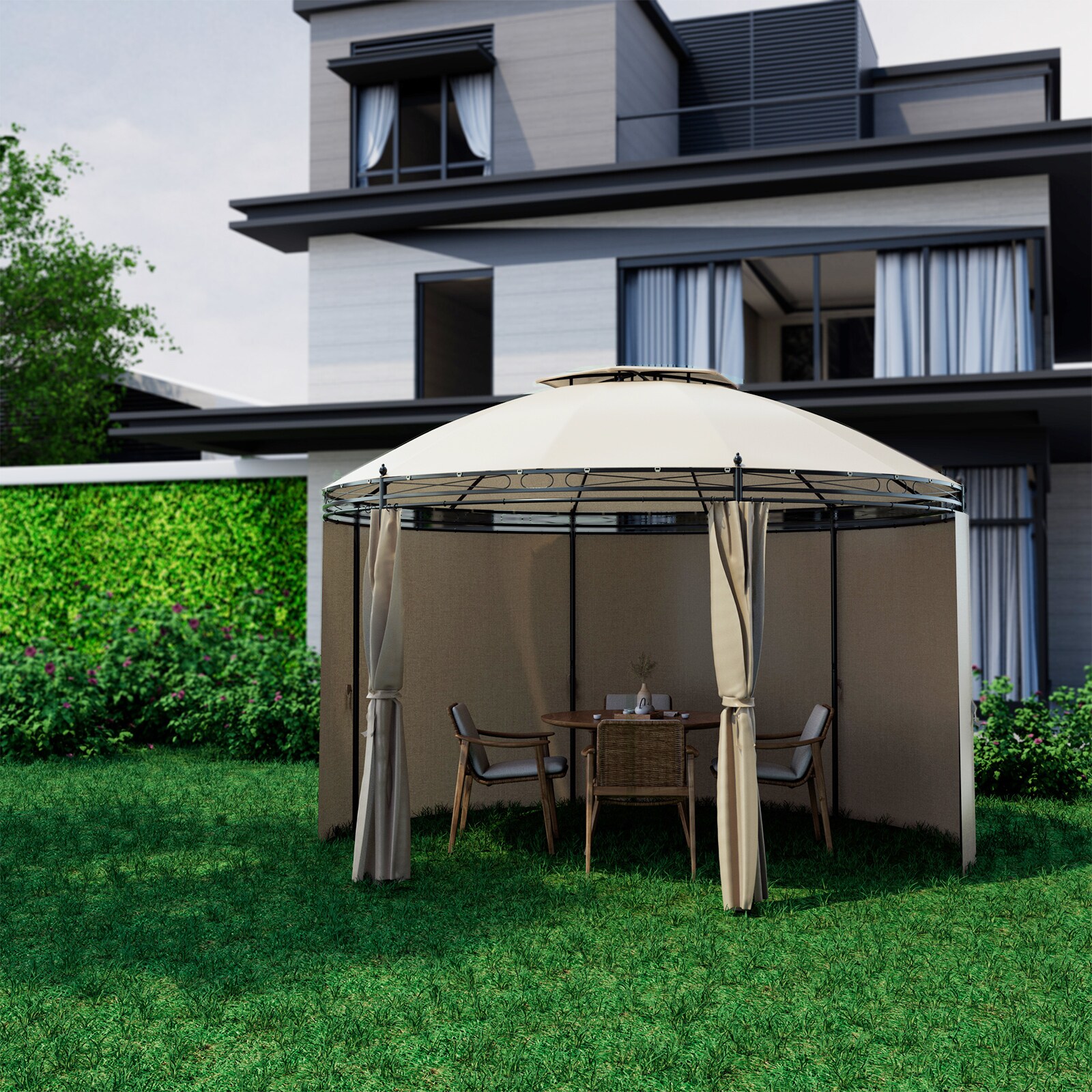 Forclover HYFC-0384BN Wood-Resin-Gazebos - View #3