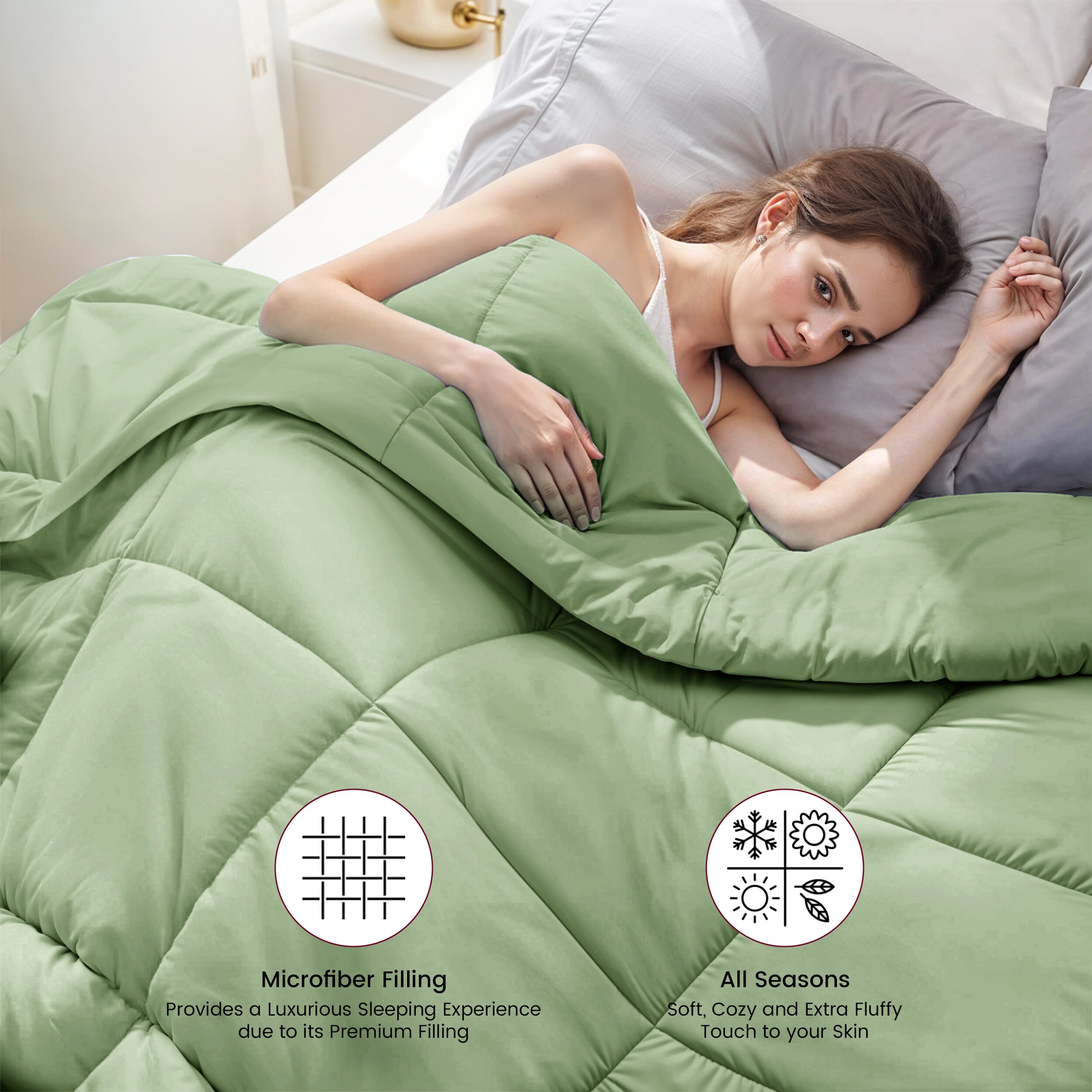 Lux Decor Collection COMFRT K SAGE Comforters-And-Bedspreads - View #7
