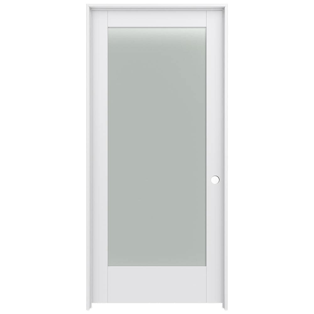 JELD-WEN MODA 1011 36-in x 80-in 1-panel Square Frosted Glass Solid ...