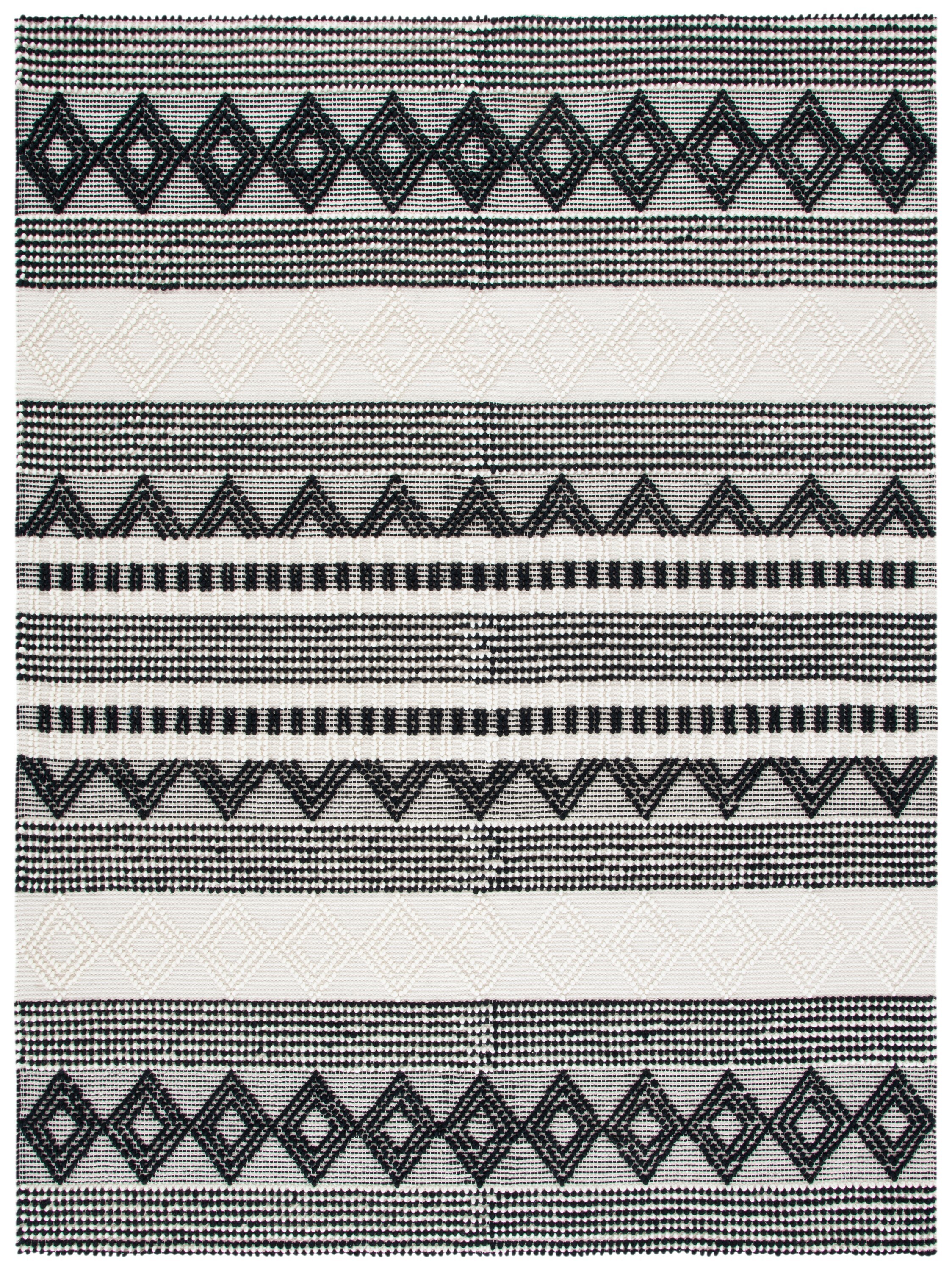 Safavieh Natura Kenai 8 x 10 Wool Black/Ivory Indoor Tribal 