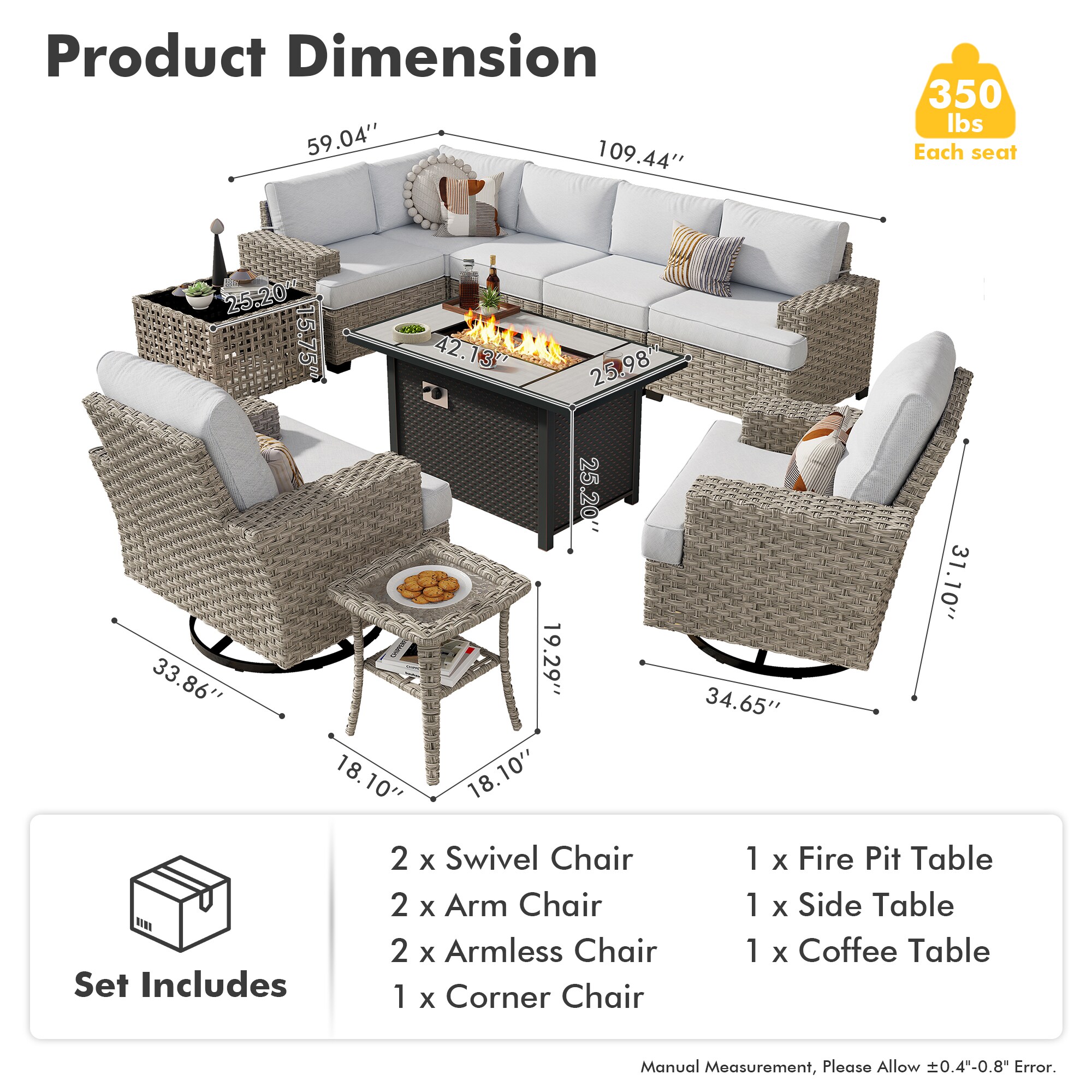 Ovios RFPTS409Y Patio-Conversation-Sets - View #11