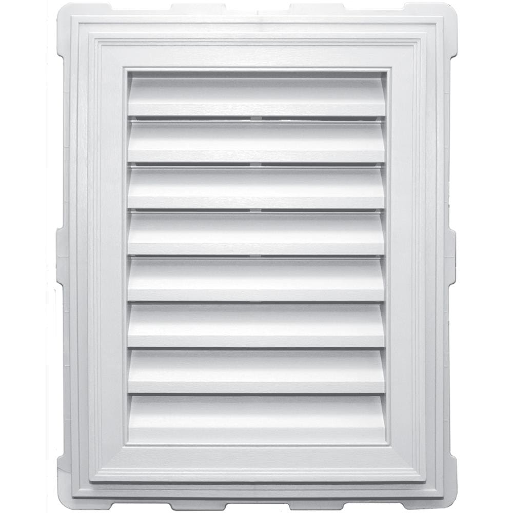 Builders Edge 120071824001 18-in x 24-in White Rectangle Vinyl Gable Louver Vent