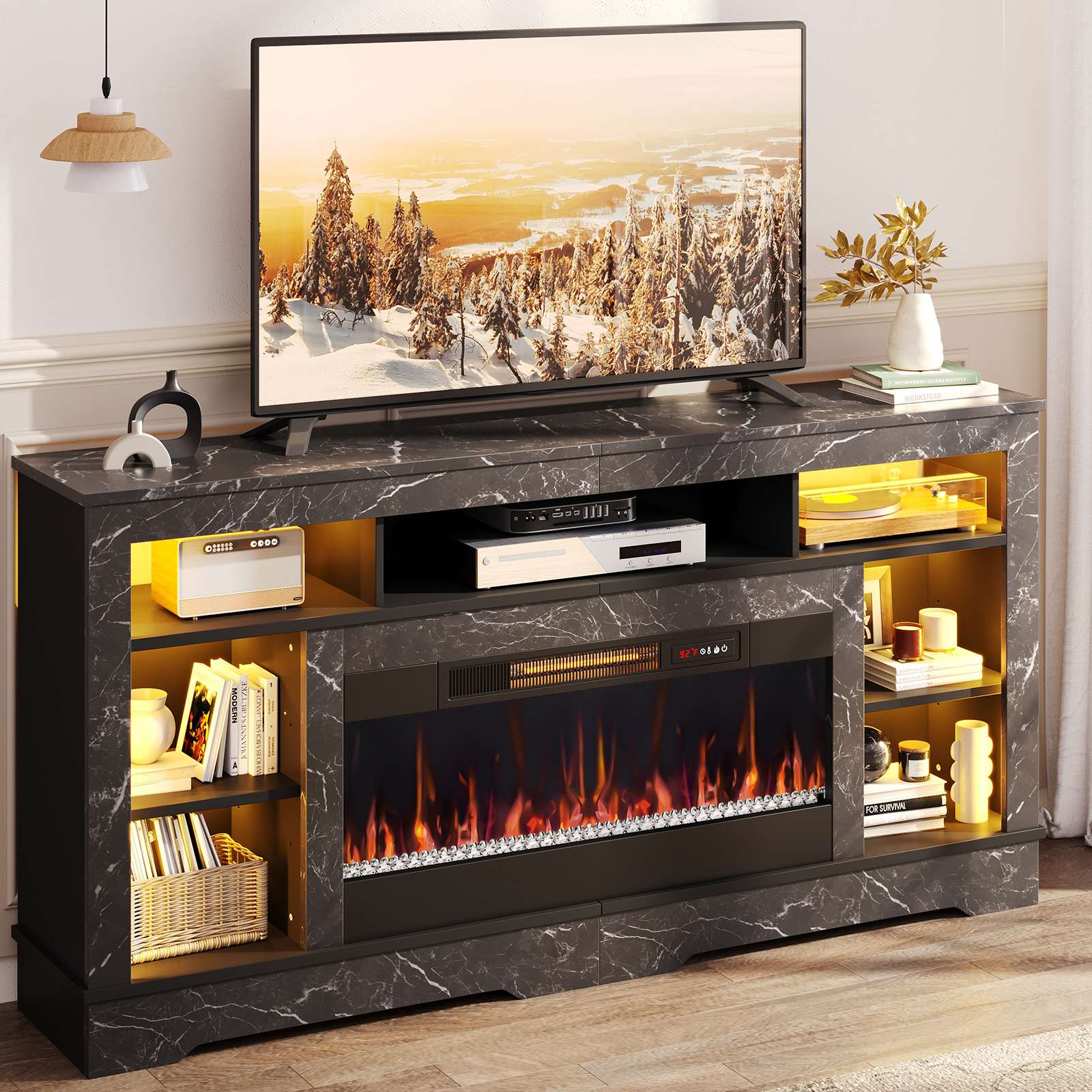 Bestier LOW-L104318FP-BLKM Electric-Fireplaces - View #3