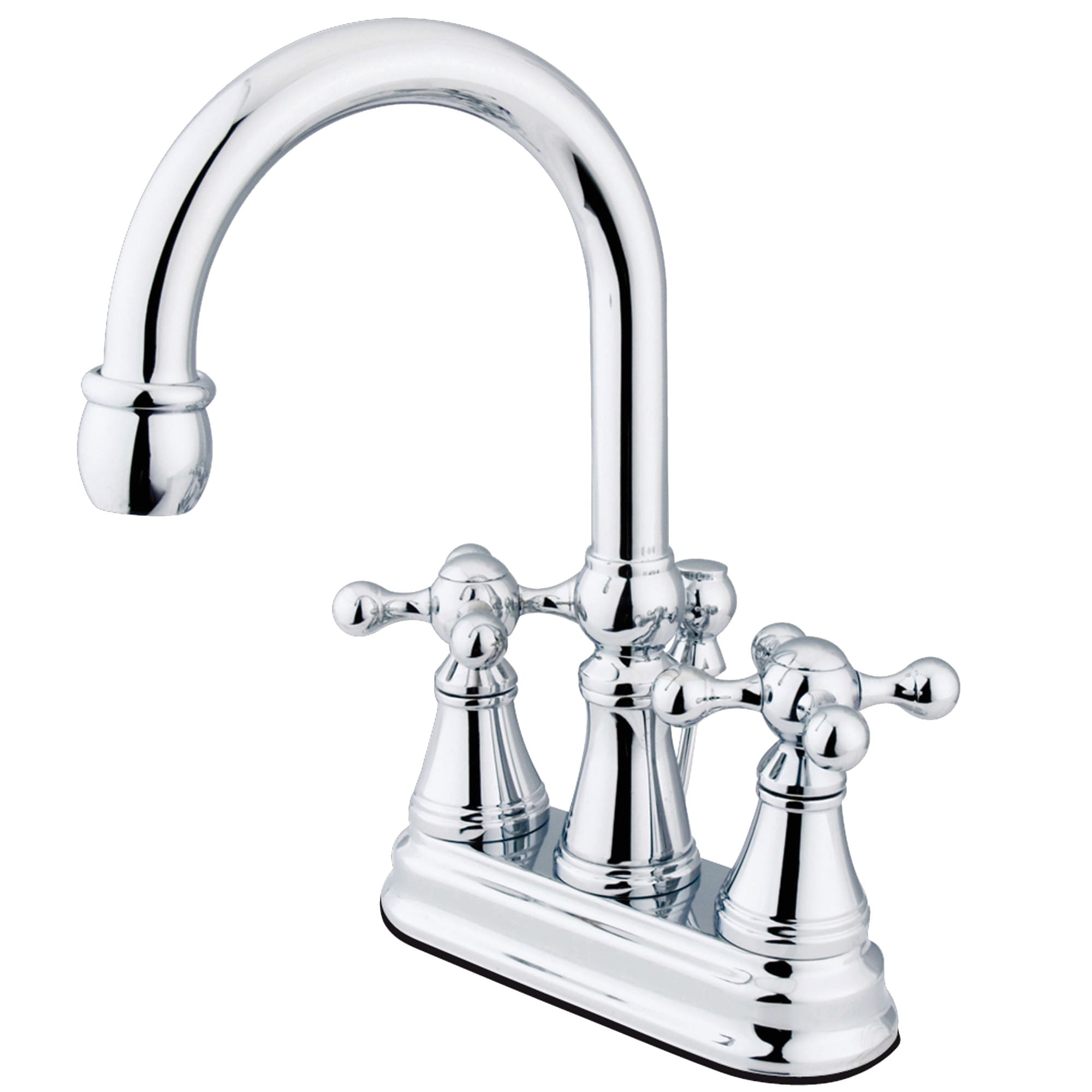 Elements of Design ES2611KX Chrome 4-in centerset 2-handle High-arc Residential Handle Bathroom Sink Faucet with Drain