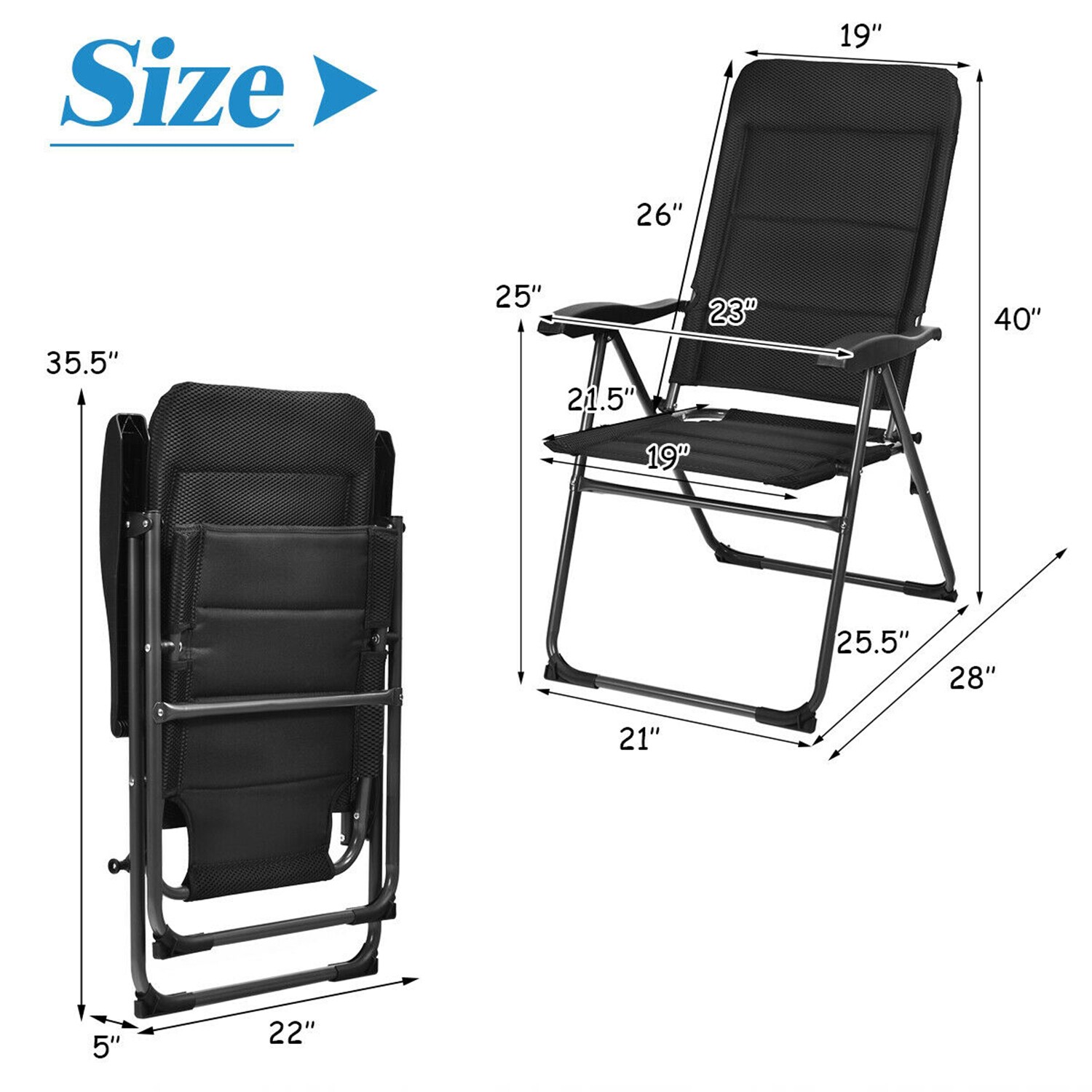 WELLFOR DOJ70271BK-2 Patio-Chairs - View #6