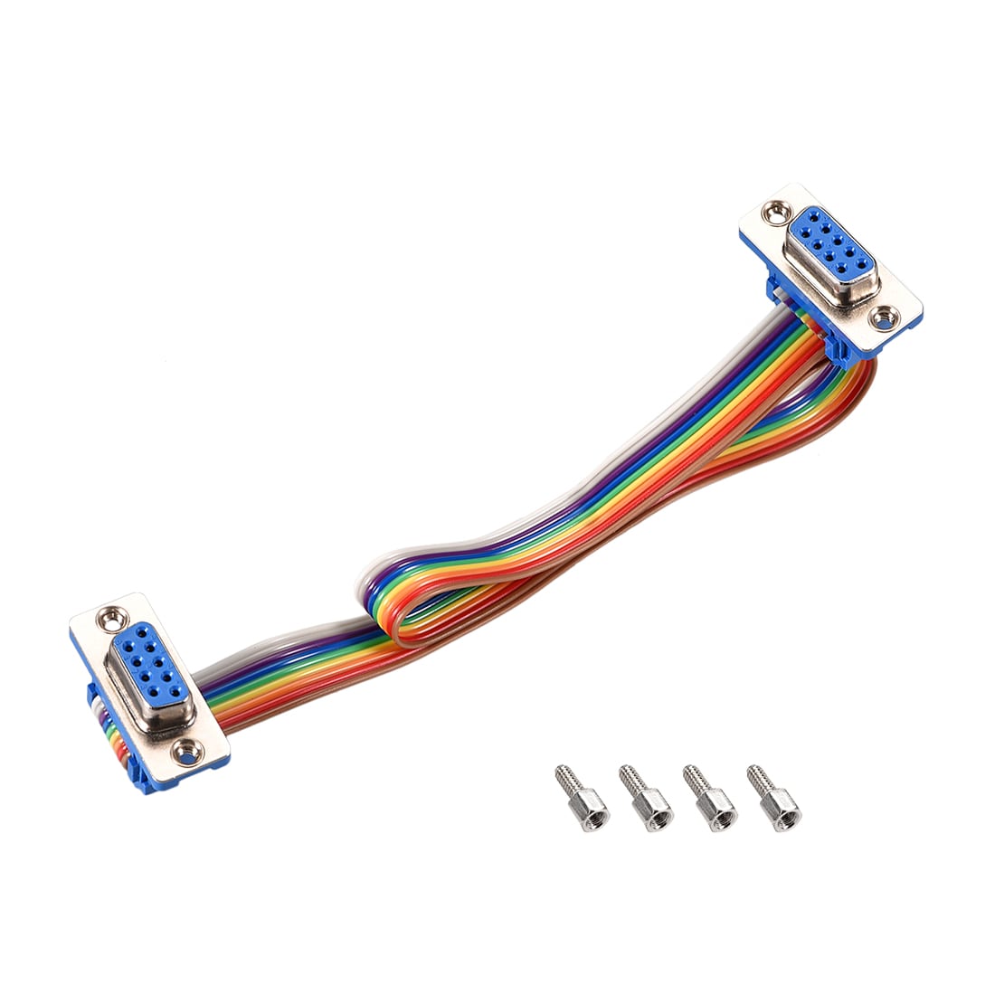 Unique Bargains IDC Rainbow Wire Flat Ribbon Cable DB9 Female to DB9 Female Connector 2.54mm Pitch 11.8inch Length #S26041400UX4061