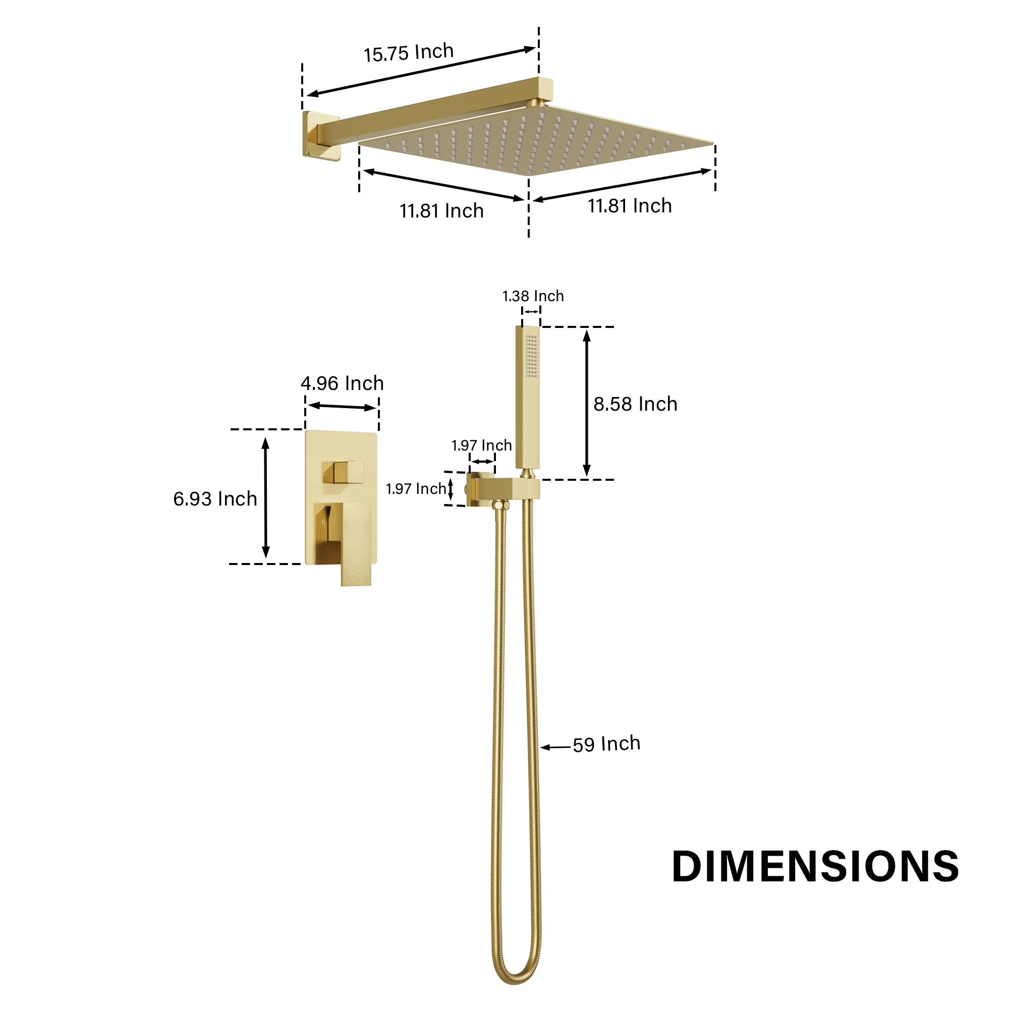 WELLFOR DTG-803S12BG Tub-Shower-Faucets - View #12