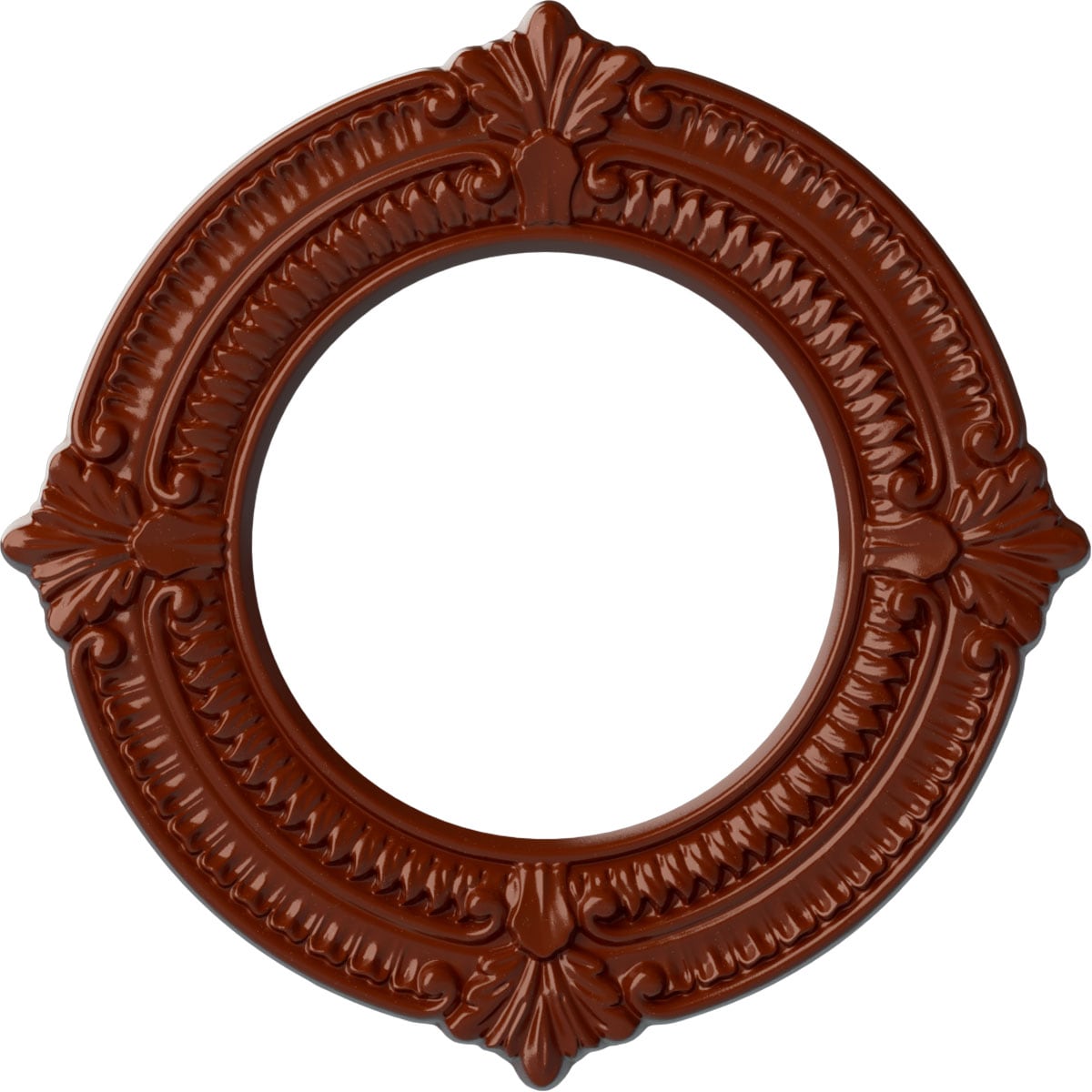 Ekena Millwork CM11BNFIF Benson 11.125-in W x 11.125-in L Painted Firebrick Polyurethane Whole Ceiling Medallion