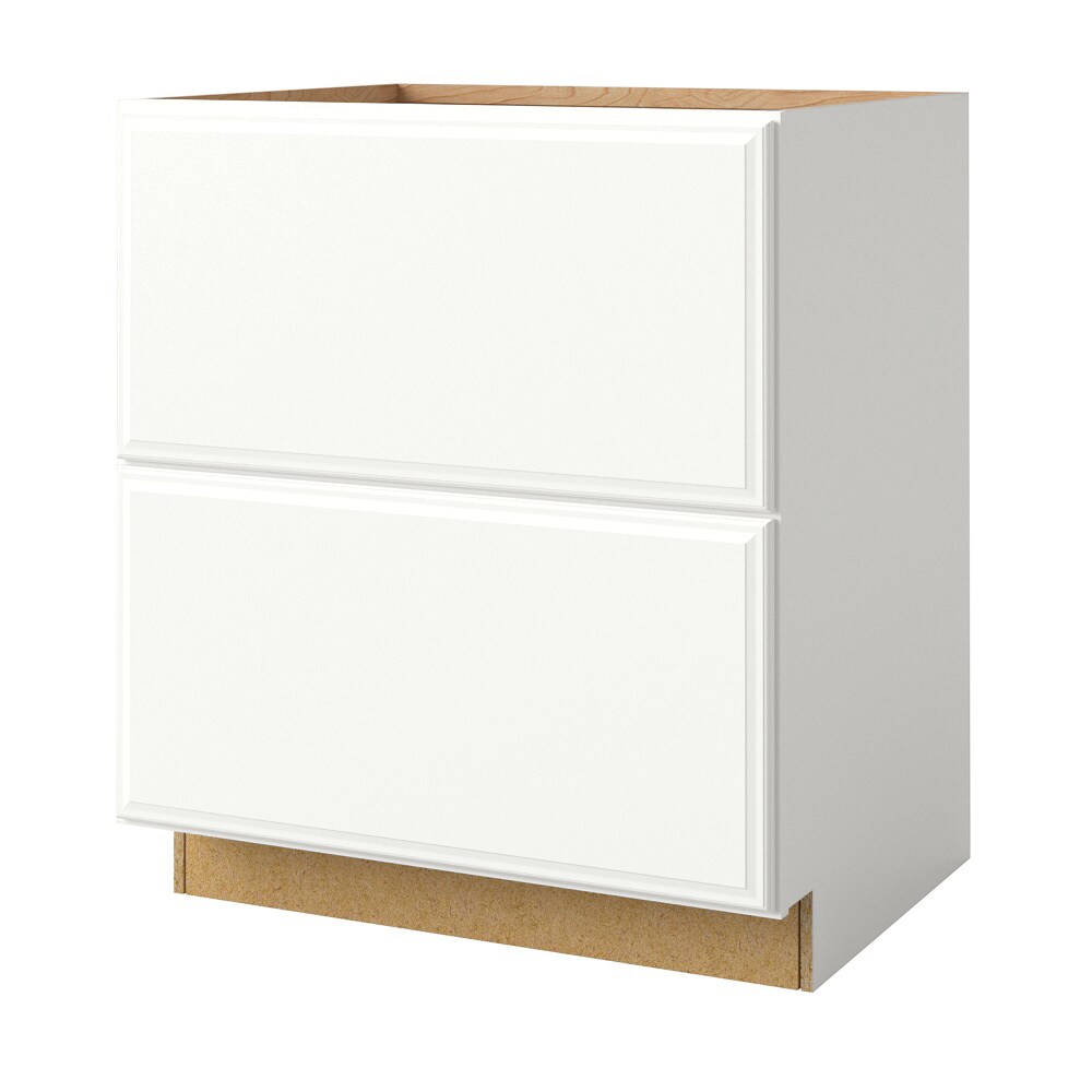 Tilson 30-in W x 34.5-in H x 24-in D Linen 2-Drawer Base Fully Assembled Cabinet (Raised Panel Style) in White | - allen + roth 21365TS