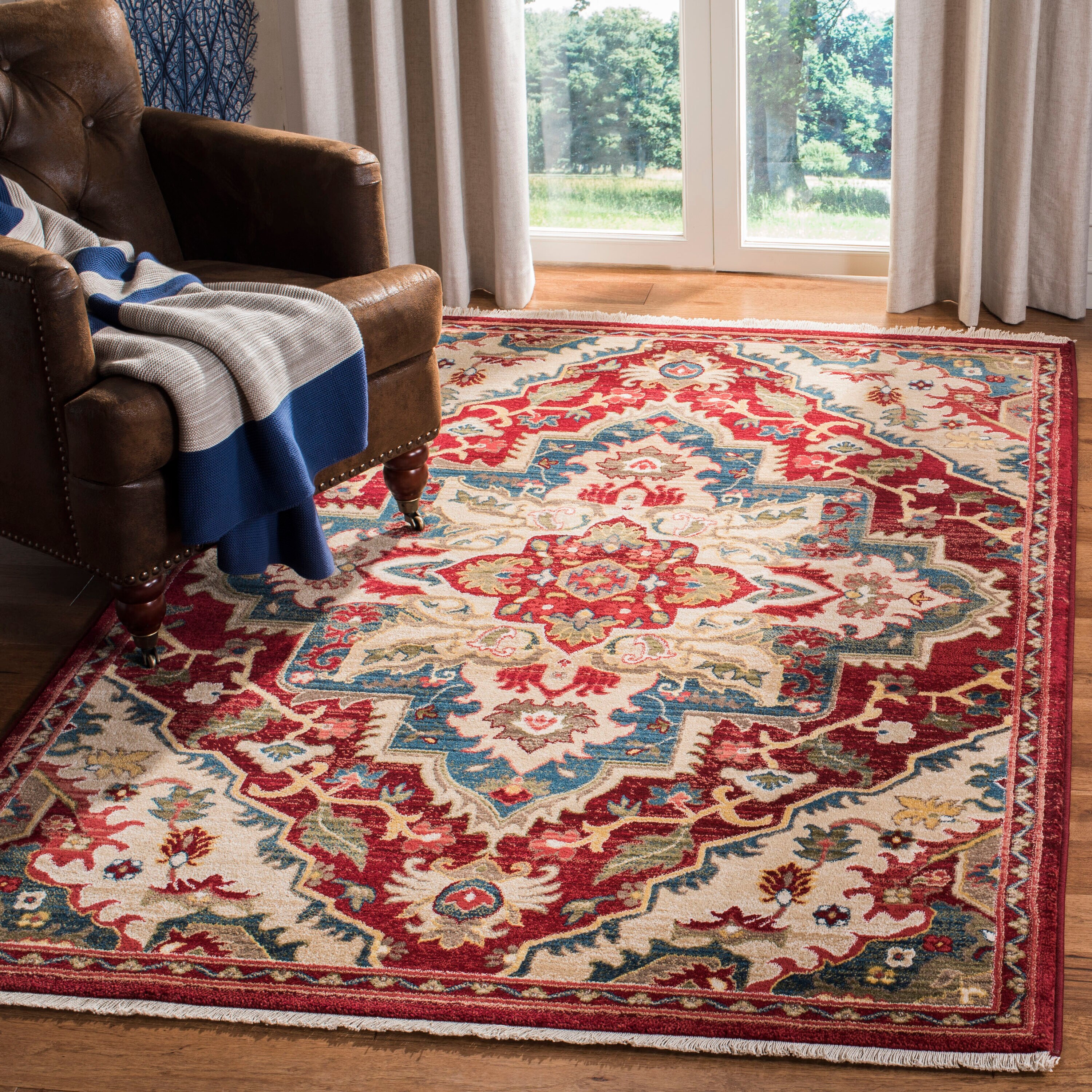 Kashan 304D Red Beige 4 x 6 Rectangular Area rug