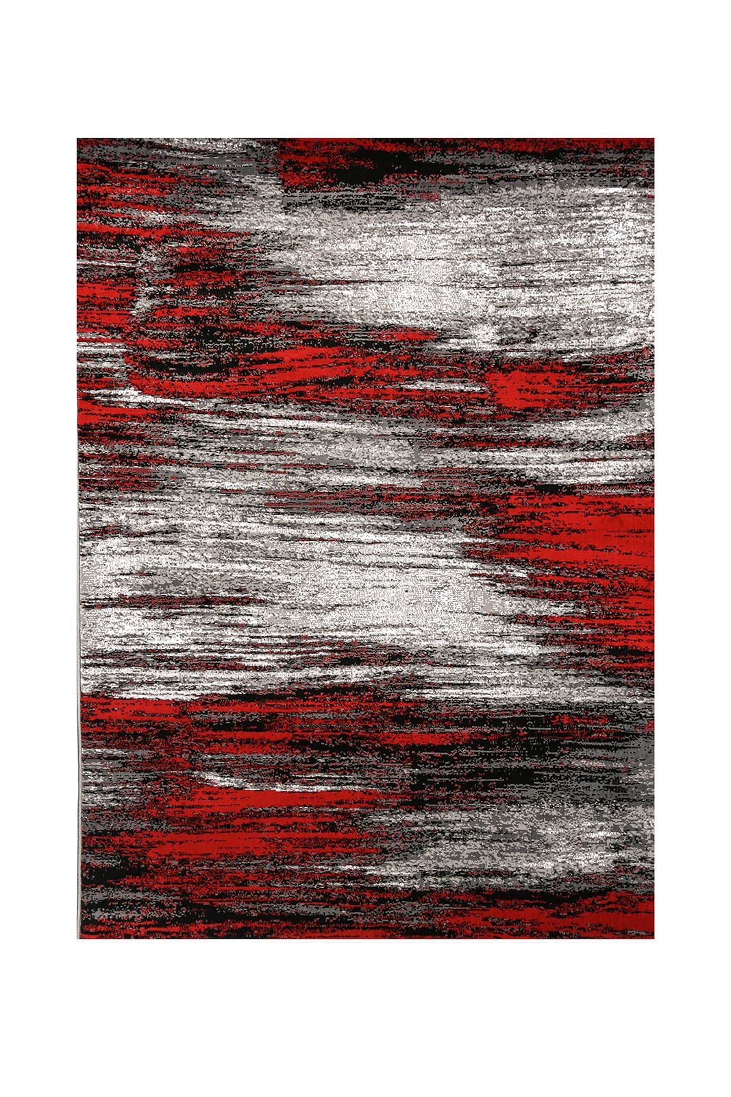 Benzara BM181162 Red and Gray Indoor/Outdoor Area Rug