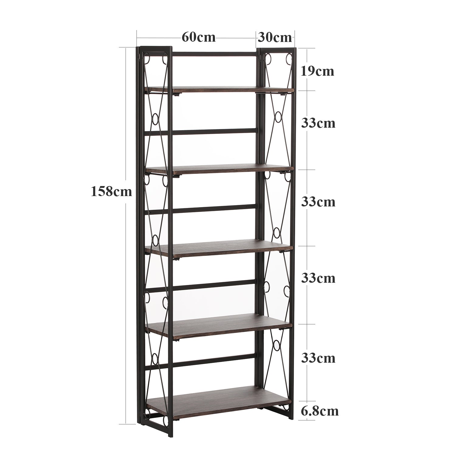 Vecelo LOE-XJM-B01-BRN bookcases - View #3