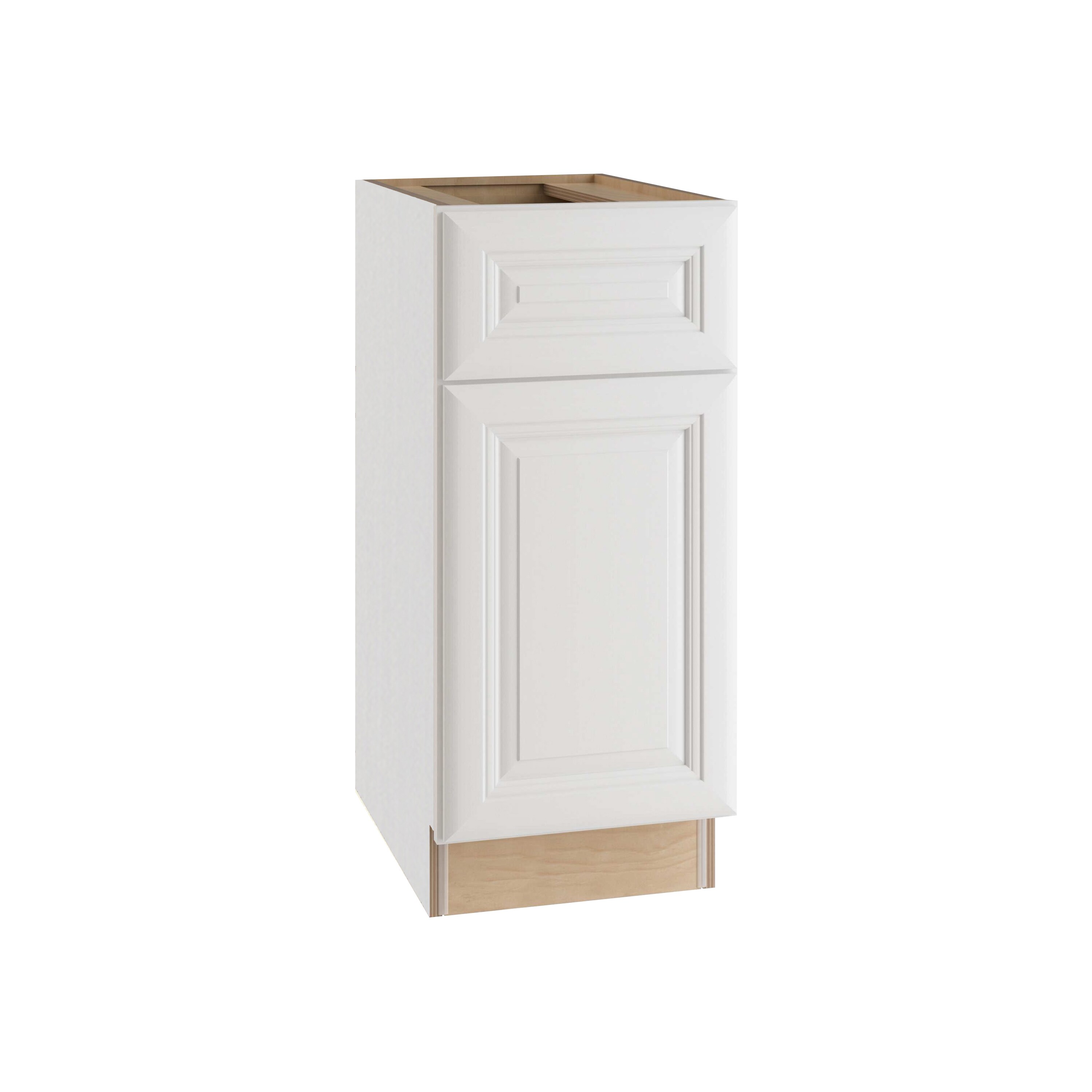 Luxxe Cabinetry Belmont 18-in W x 34.5-in H x 24-in D Pure White Door and  Drawer Base Fully Assembled Plywood Cabinet (Raised Panel Square Door  Style) in the Kitchen Cabinets department at