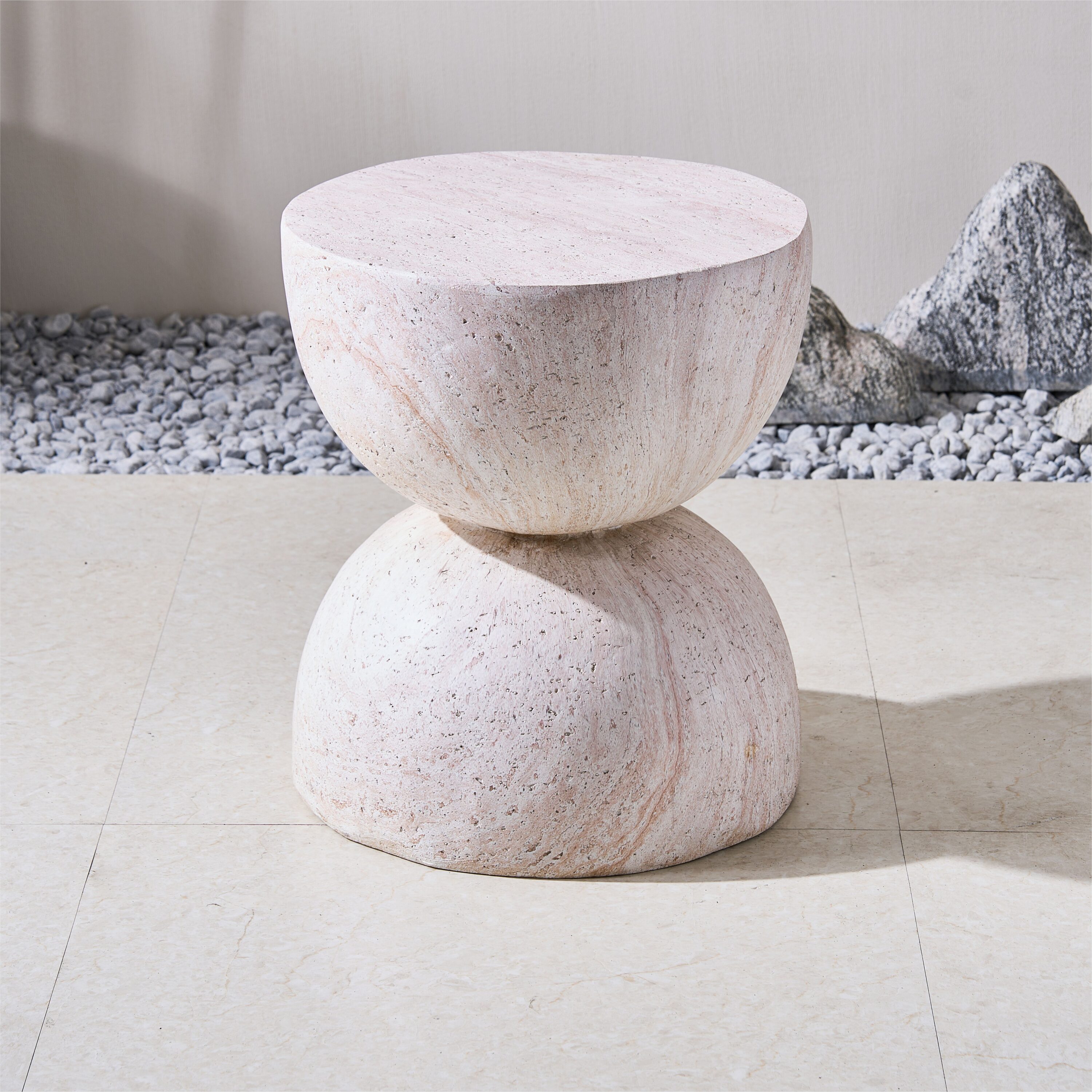 Moda Furnishings PAT-24928ST-YE Belle Round Outdoor End 15.75-in W x 15.75-in L