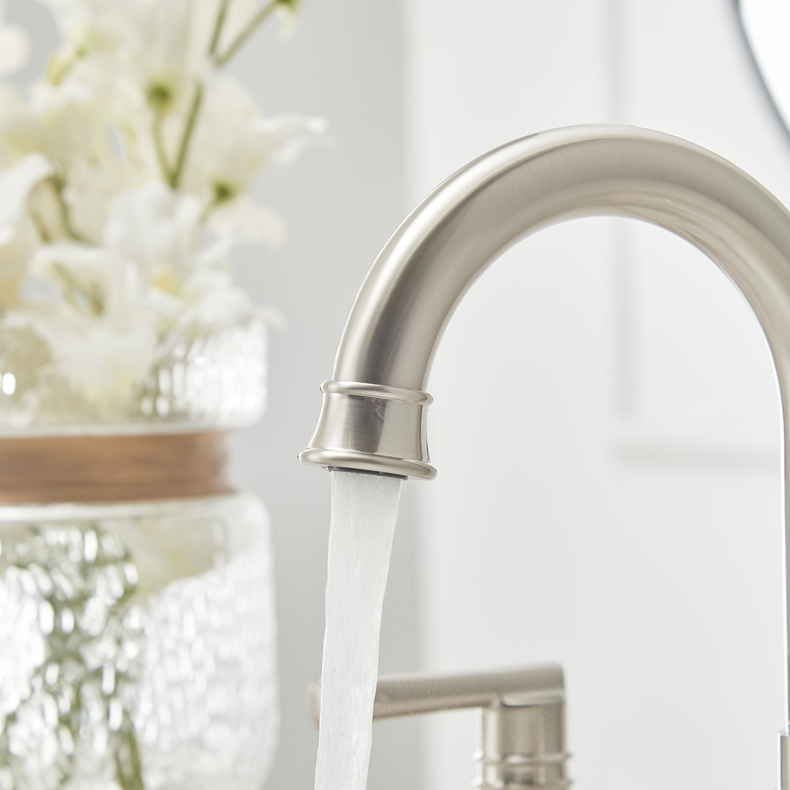 Elegant Brushed Nickel Widespread 2-Handle Bathroom Faucet