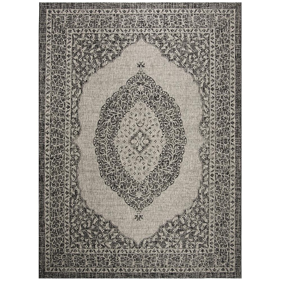 Safavieh Courtyard Napa 4 x 6 Light Gray/Black Indoor/Outdoor Floral/Botanical Coastal Area Rug Safavieh Courtyard Napa 4 x 6 Light Gray/Black Indoor/Outdoor Floral/Botanical Coastal Area Rug