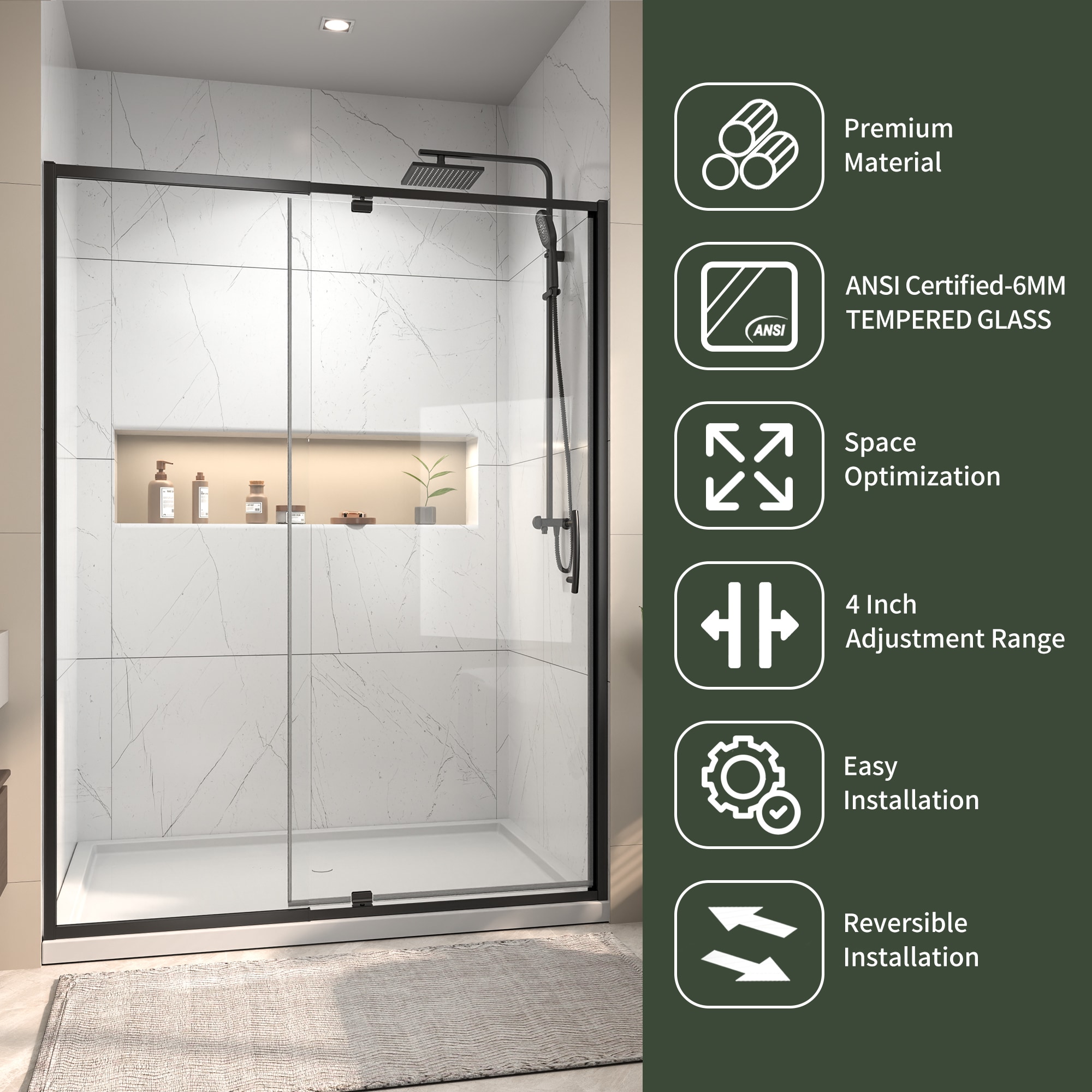 AAZJ ASY-MC3026BL Shower-Doors - View #3
