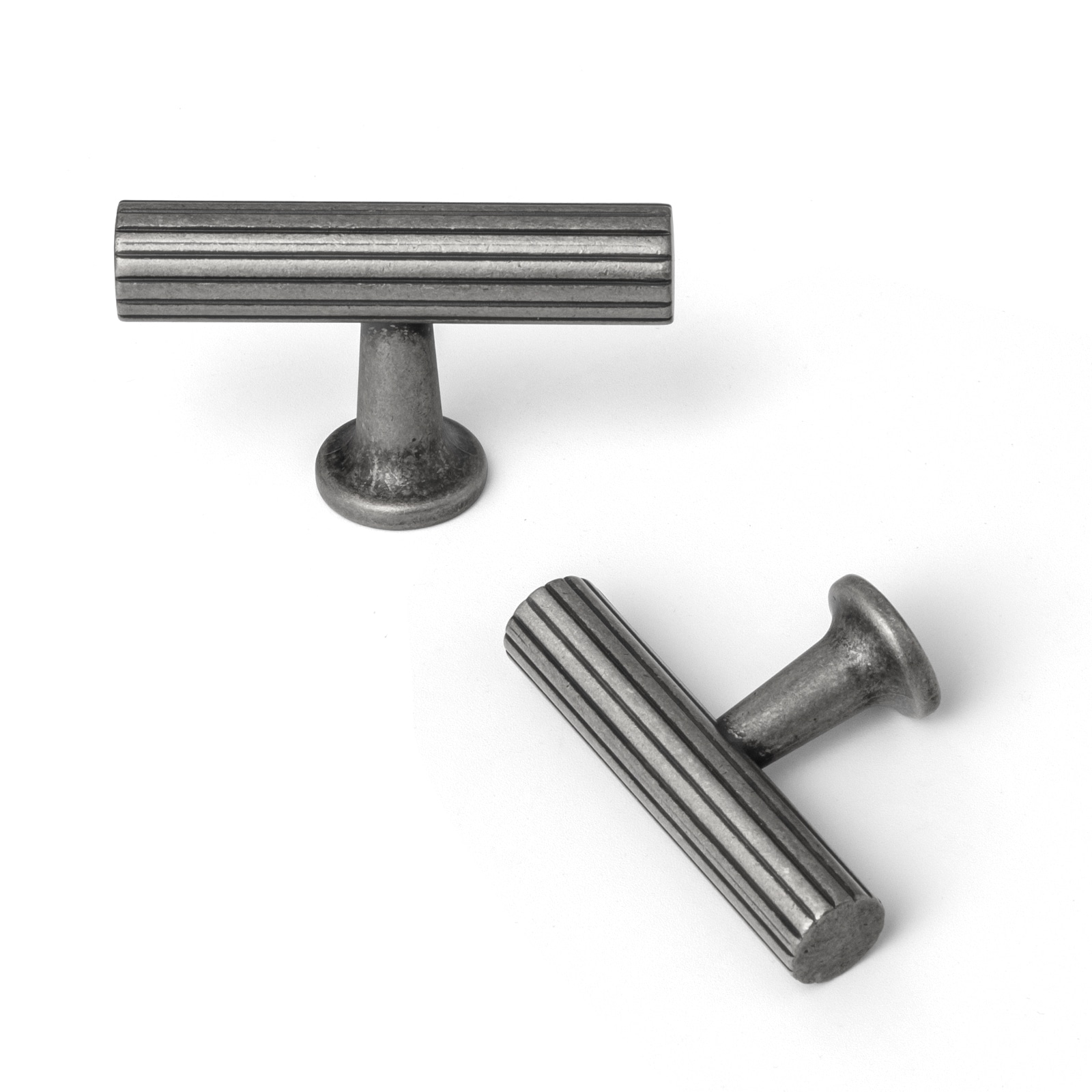 Miaokesen 9596GY-TDK 2-3/16-in Antique Silver Bar Classic Cabinet Knob 6 -Pack