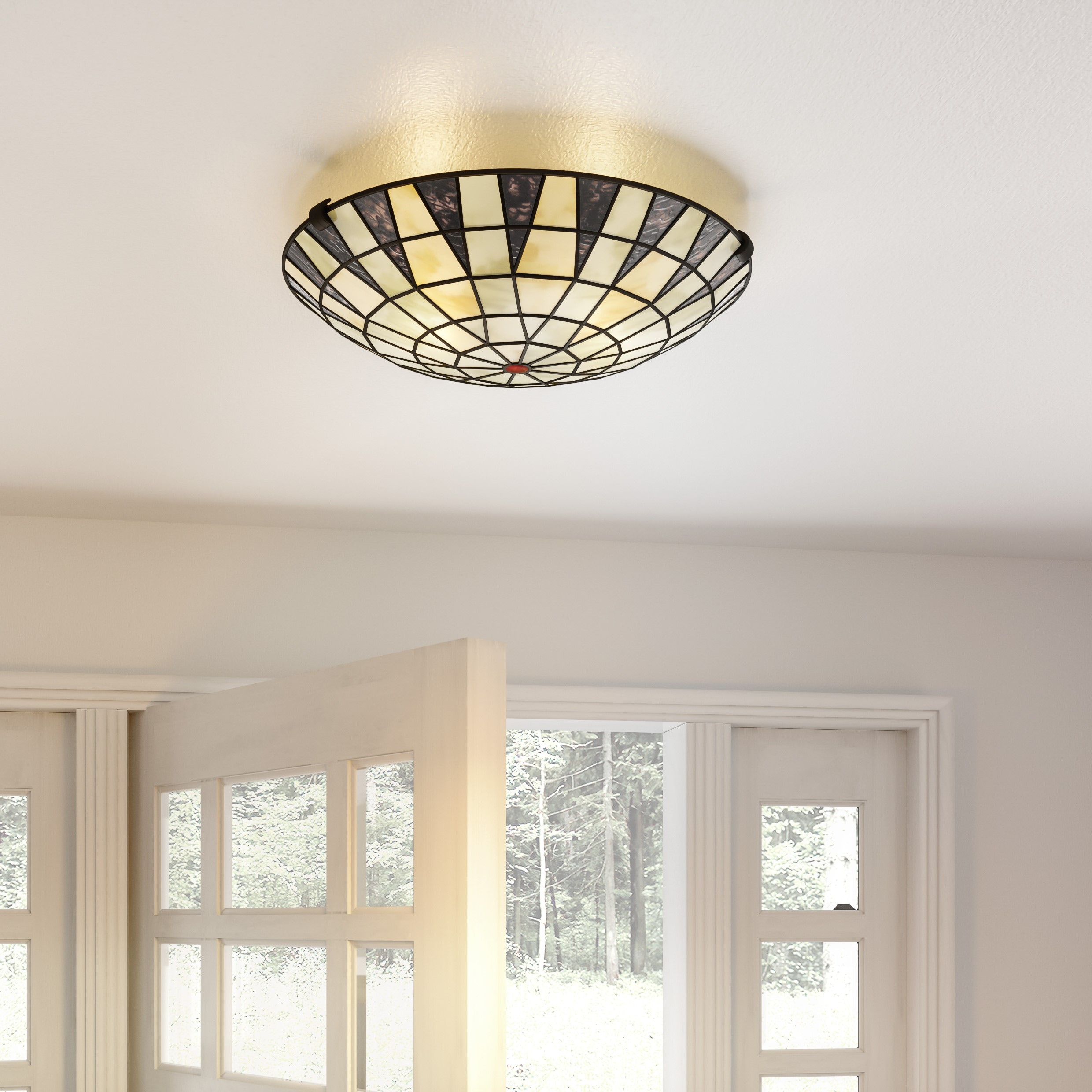 Quoizel TF5618MBK Legend 2-Light 16.5-in Matte Black Flush Mount Light