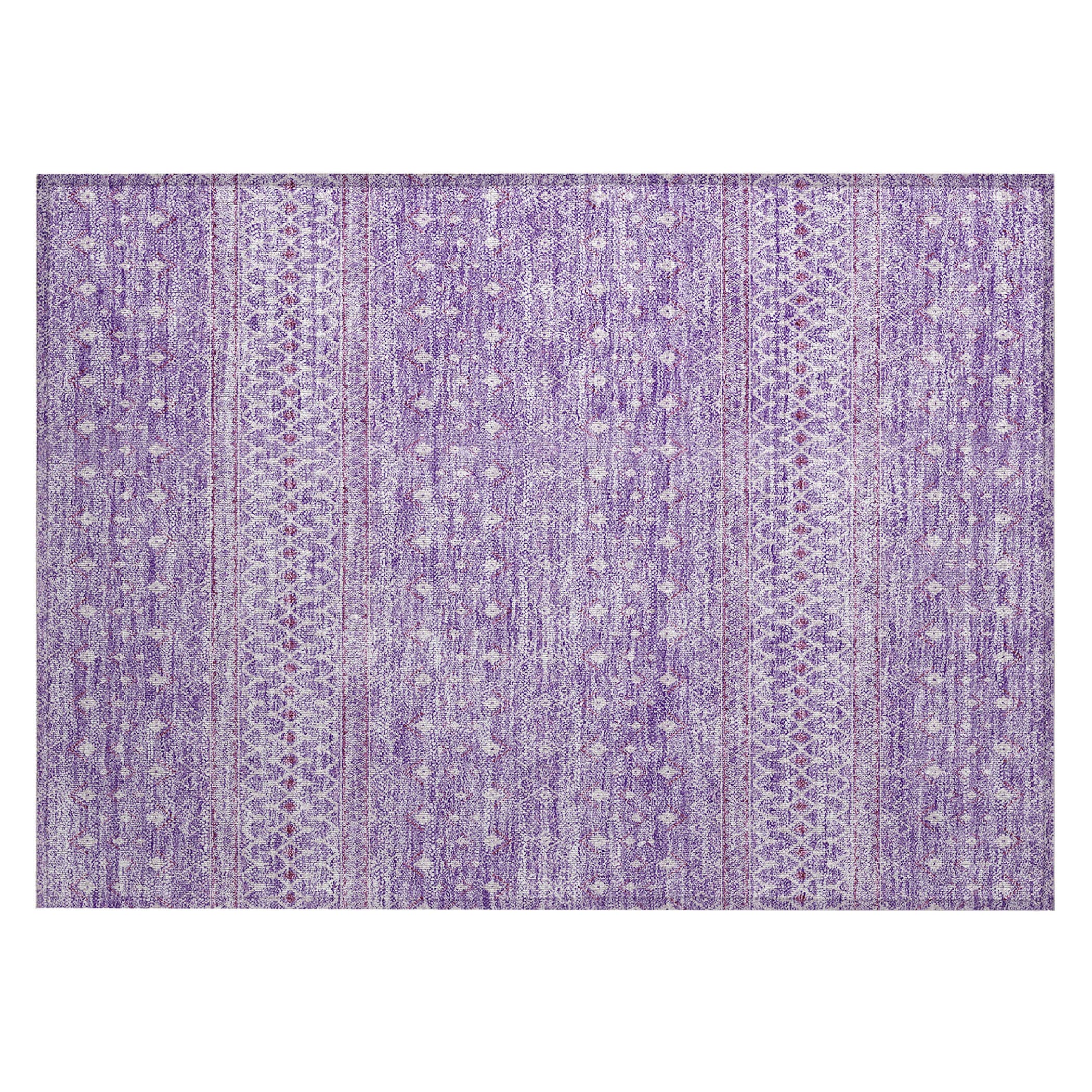 Lavender Bohemian Flat Woven Reversible Rectangular Rug
