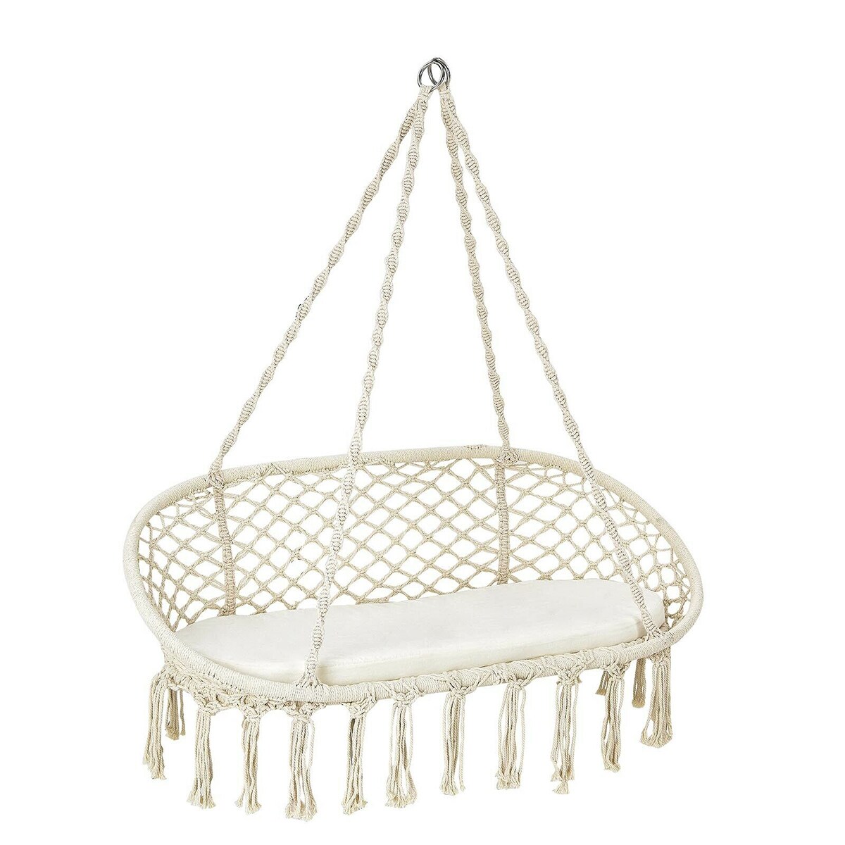 WELLFOR 2-person Beige Steel Outdoor Swing at Lowes.com