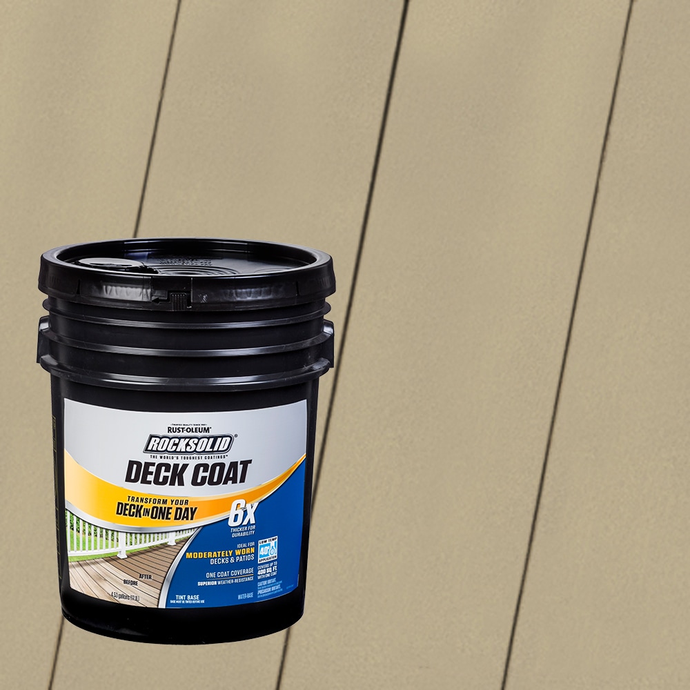 Rust-Oleum 319694T RockSolid 6X Deck Coat Pre-Tinted Fieldstone Solid Exterior Wood Stain and Sealer in One ( 5-gallon )