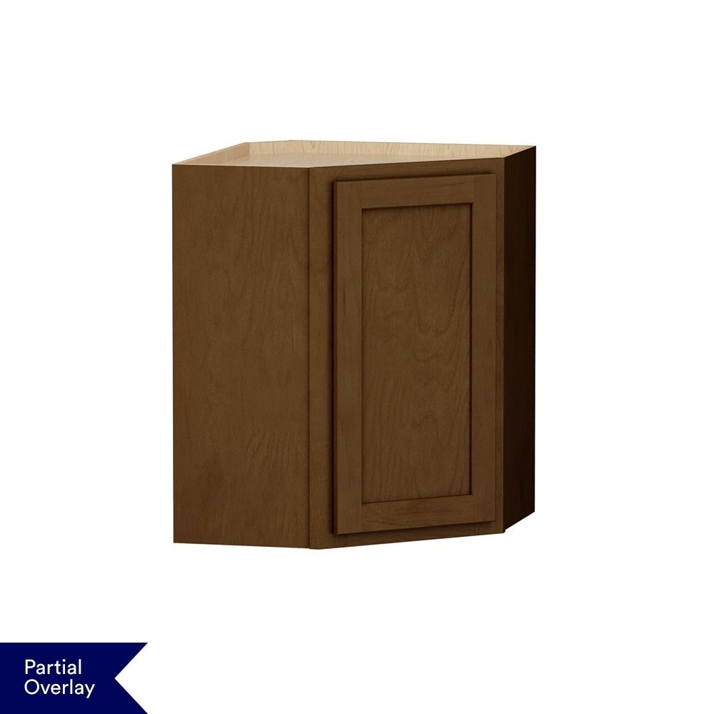Shenandoah Breckenridge POL 24-in W x 30-in H x 12-in D Truffle Stained Diagonal Wall Fully Assembled Cabinet Recessed Panel Shaker