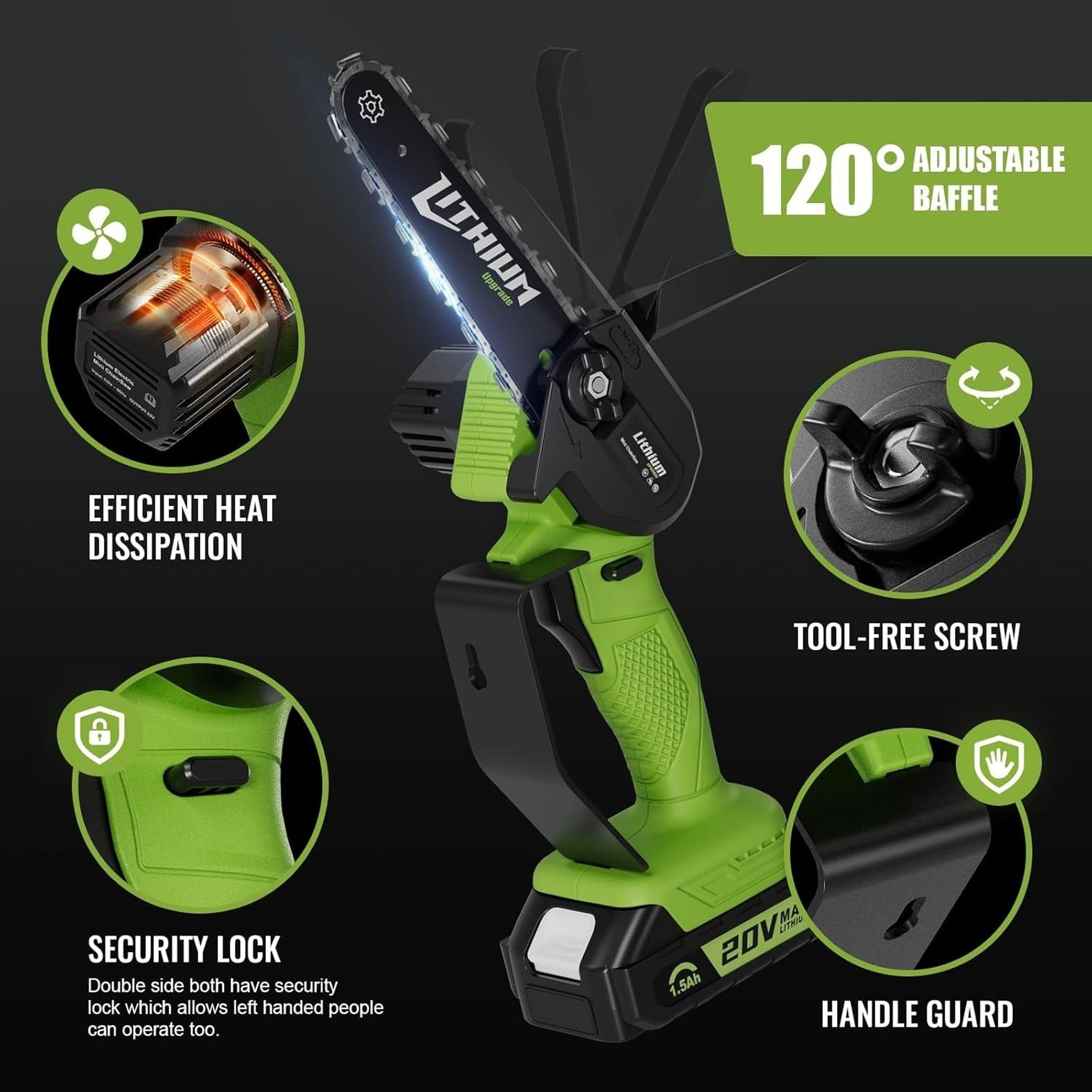 Angel Sar L2MJA526CMI14 Cordless-Chainsaw - View #7