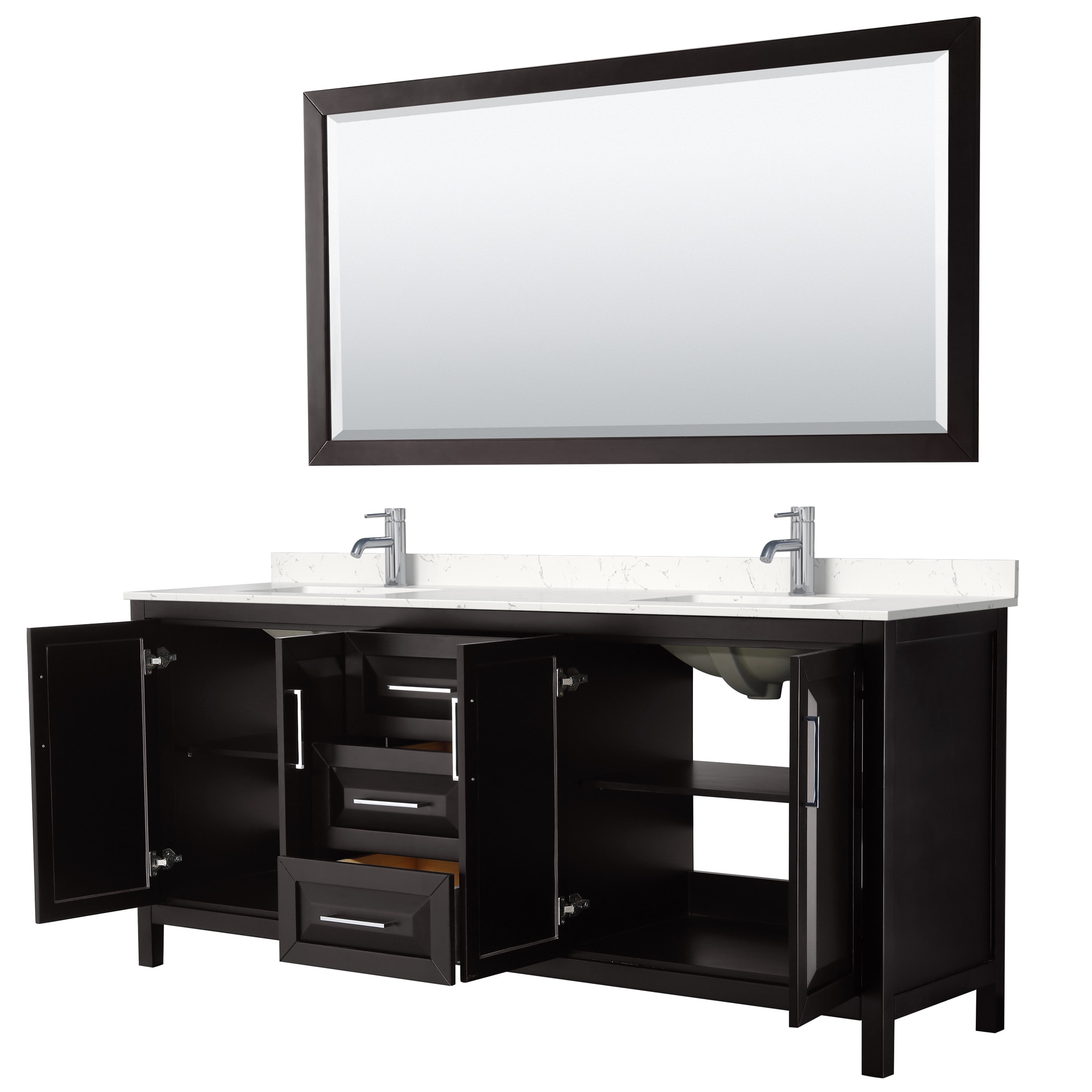 Wyndham Collection WCV252580DDEC2UNSM70 Bath-Vanity-Combo - View #2