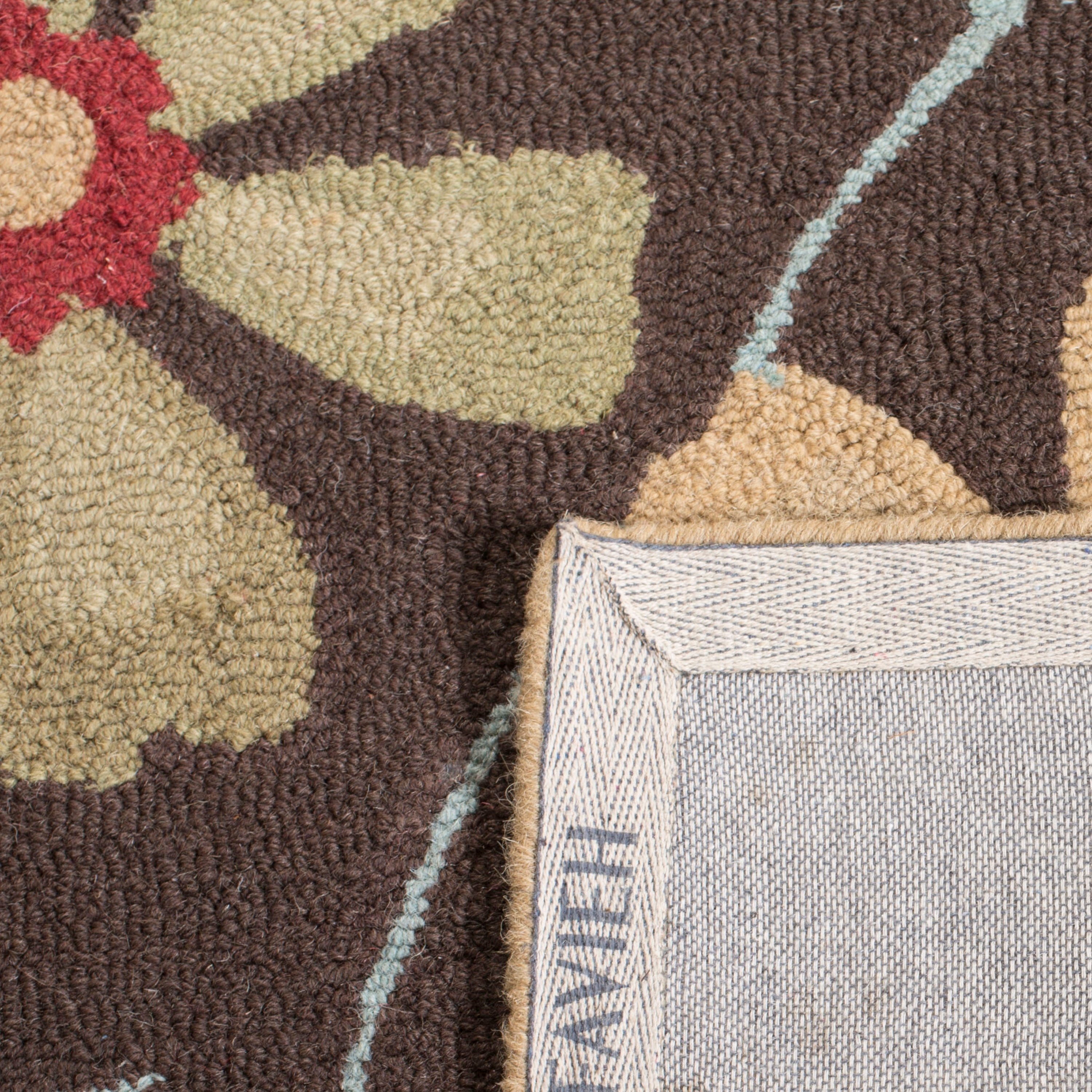 SAFAVIEH Blossom BLM784A Hand-hooked Brown / Multi Rug 