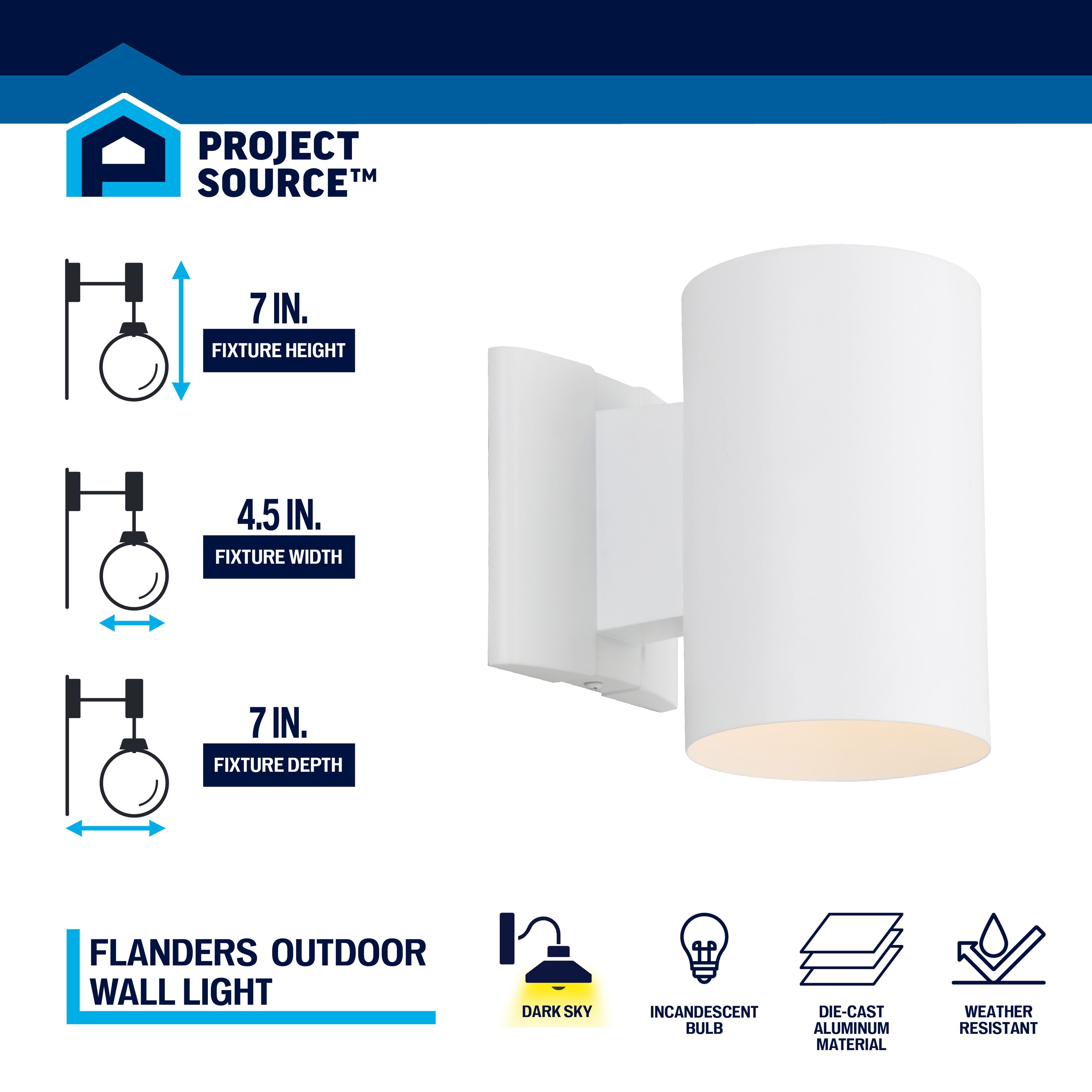 Project Source IJC1691H-3 WH Outdoor-Wall-Lighting - View #2